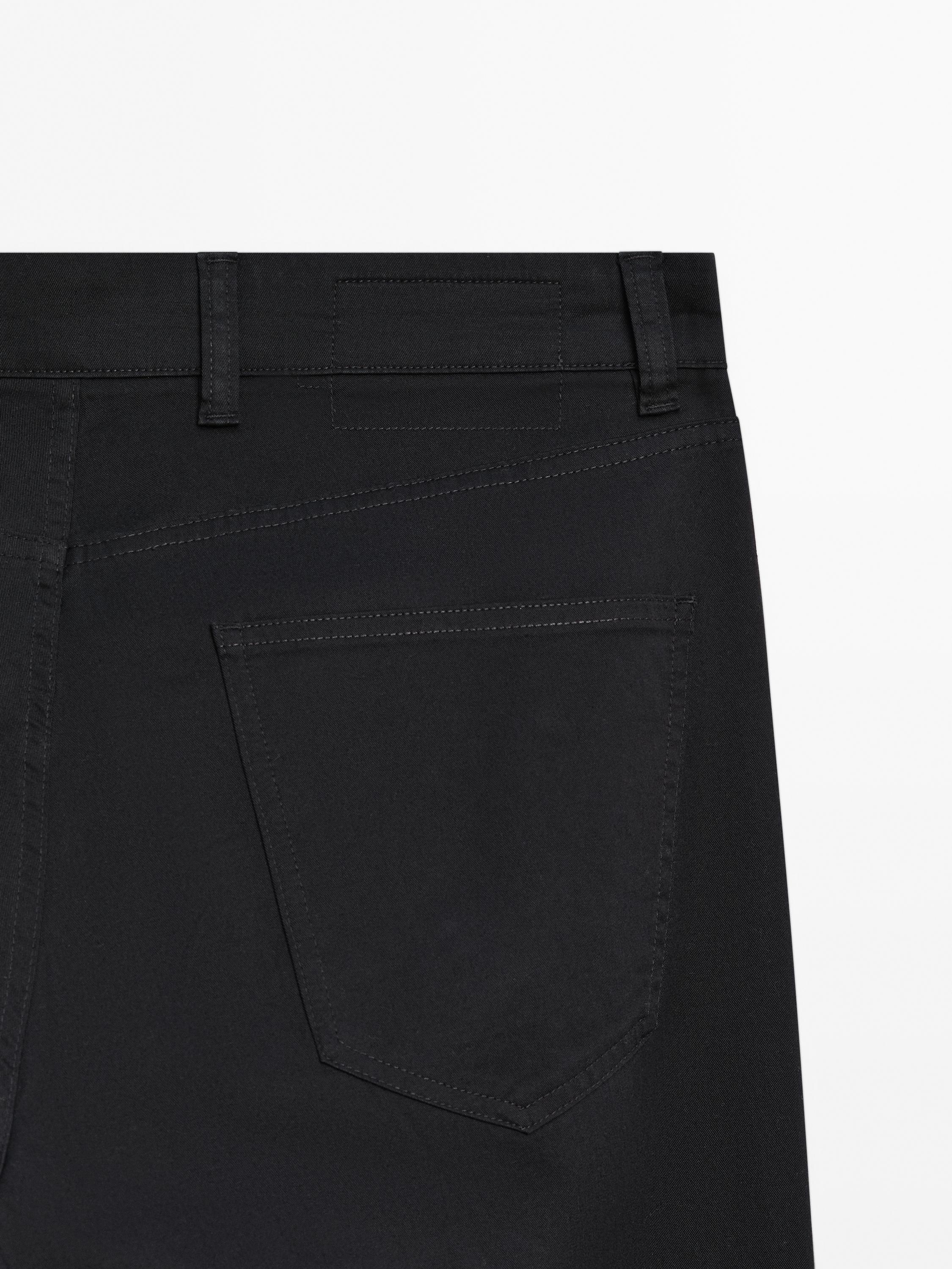 Slim-fit lightweight textured weave denim trousers