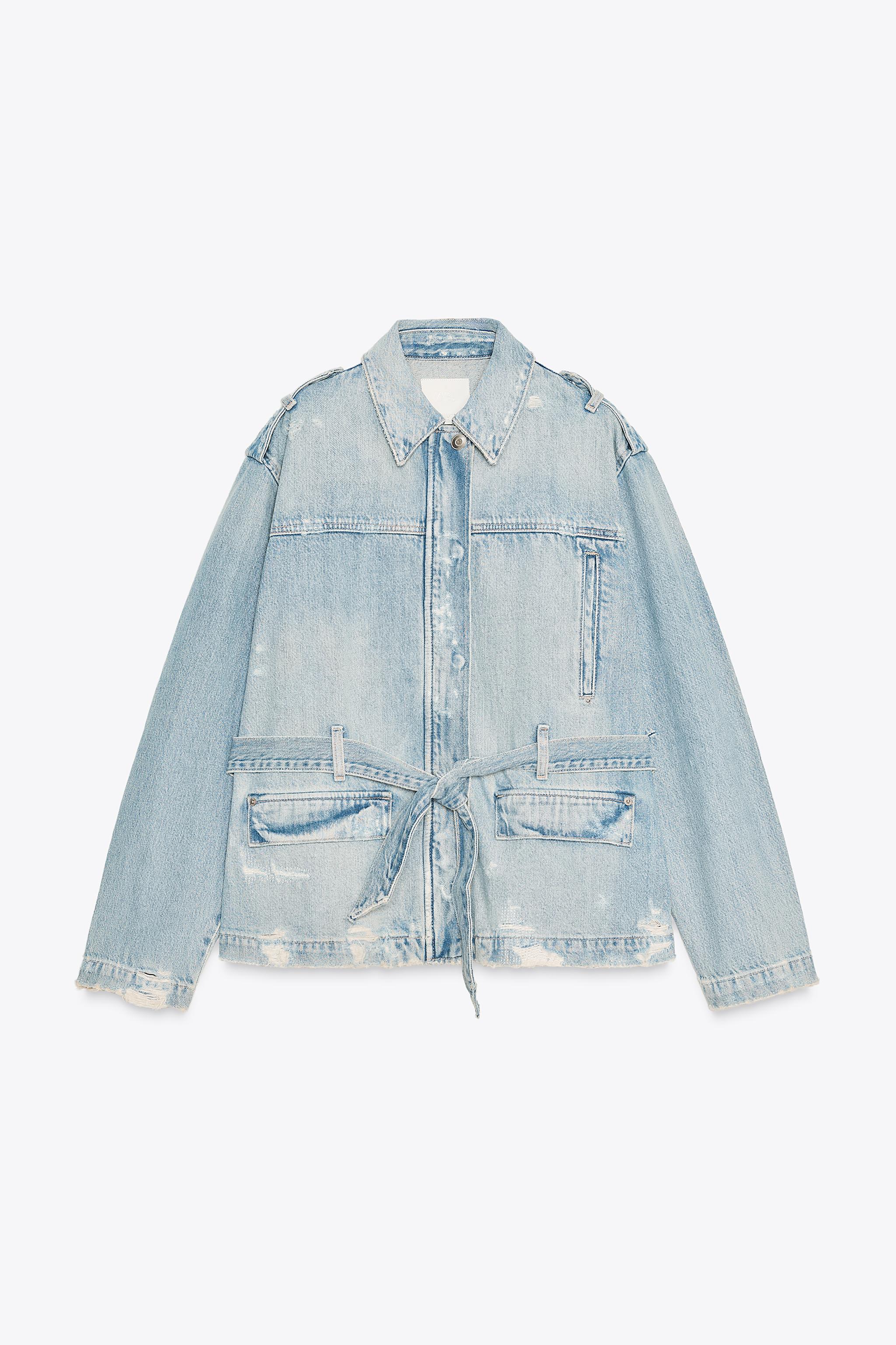 BELTED TRF DENIM JACKET