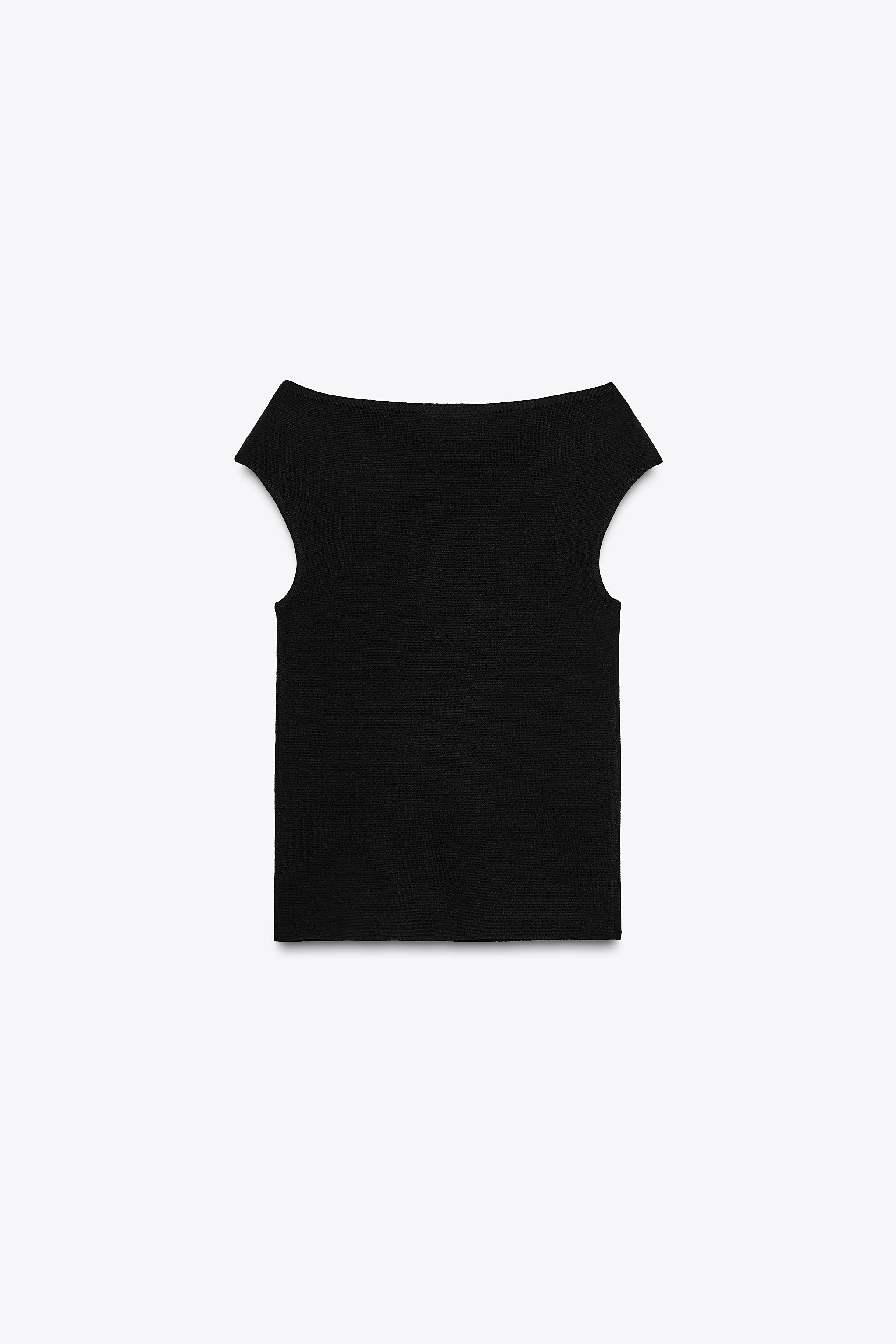 PLAIN KNIT BOAT NECK TOP