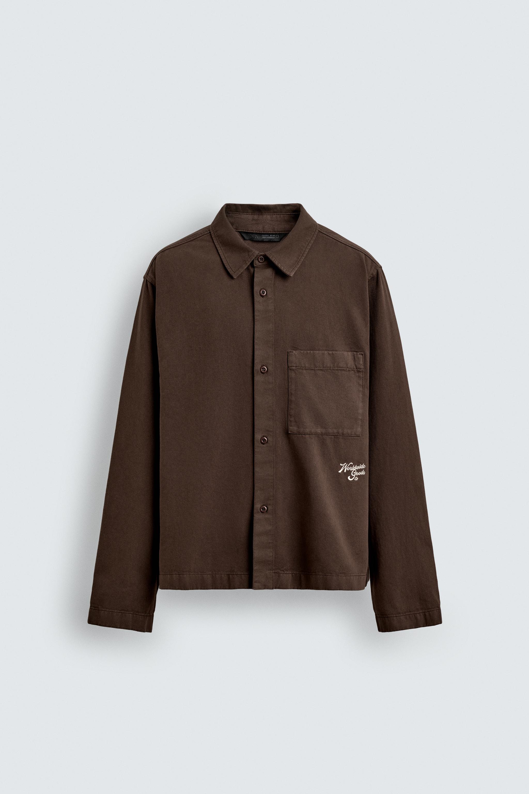 EMBROIDERED TEXTURED OVERSHIRT