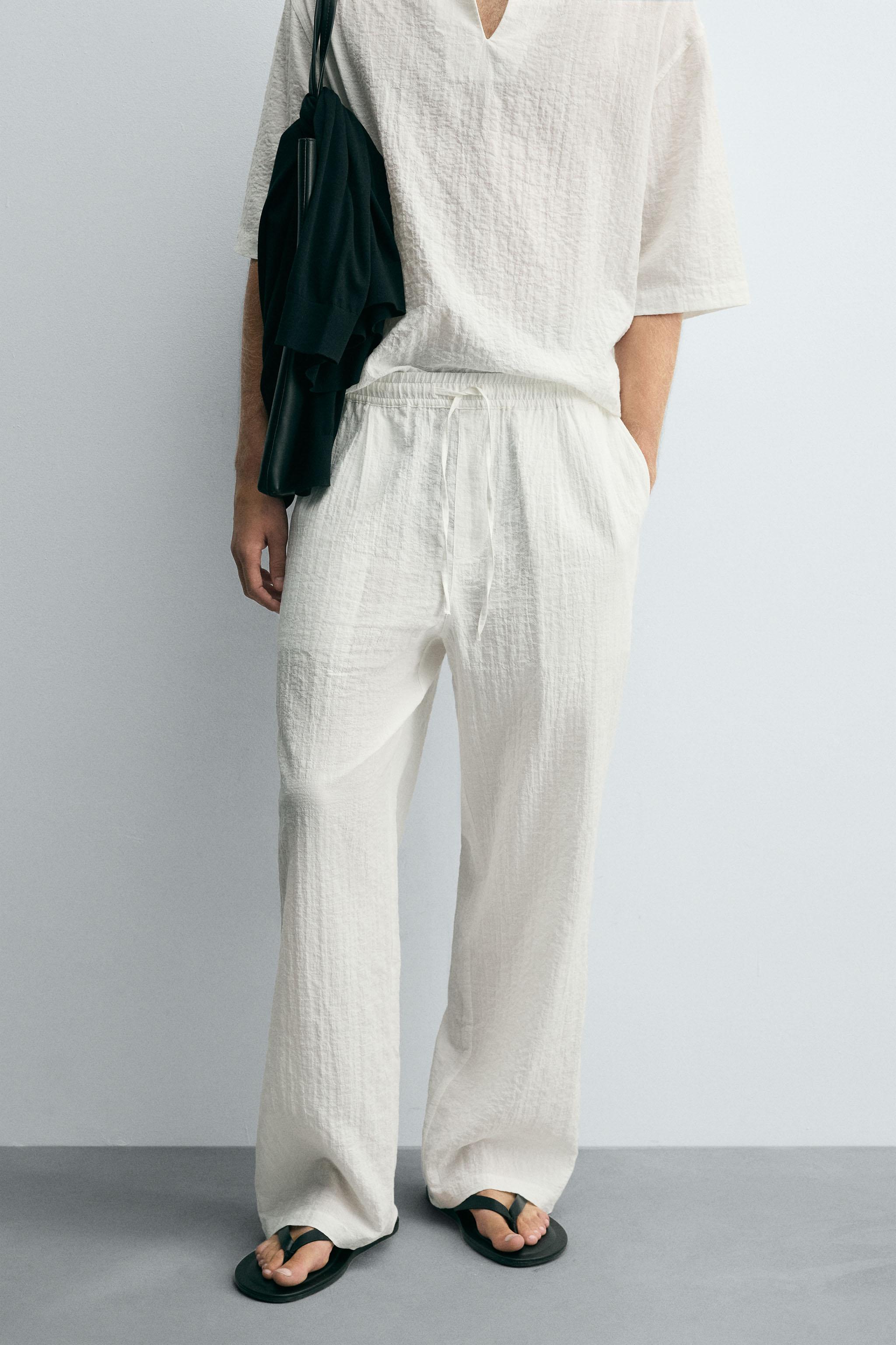 TEXTURED RELAXED FIT PANTS