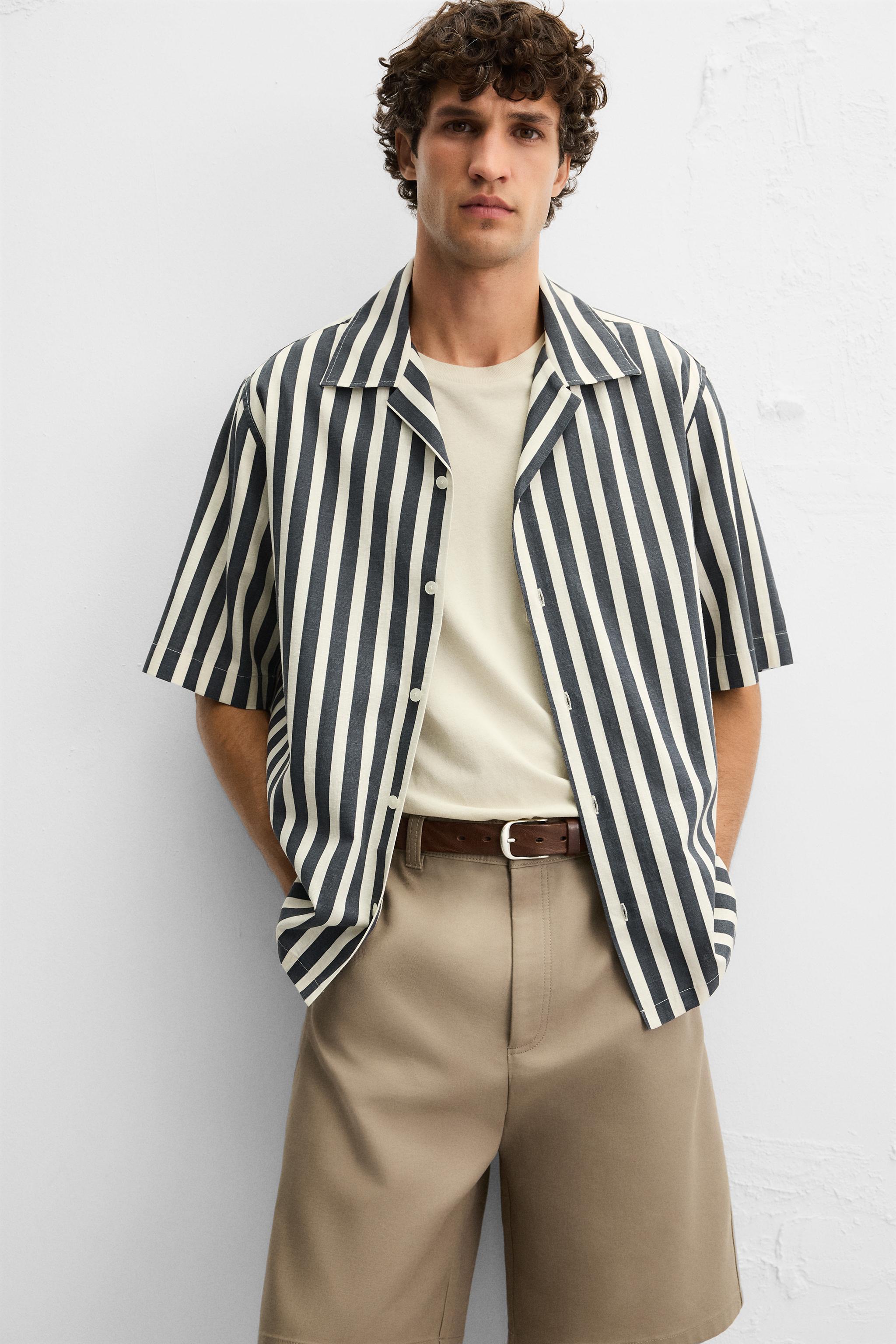 TEXTURED WEAVE STRIPED SHIRT