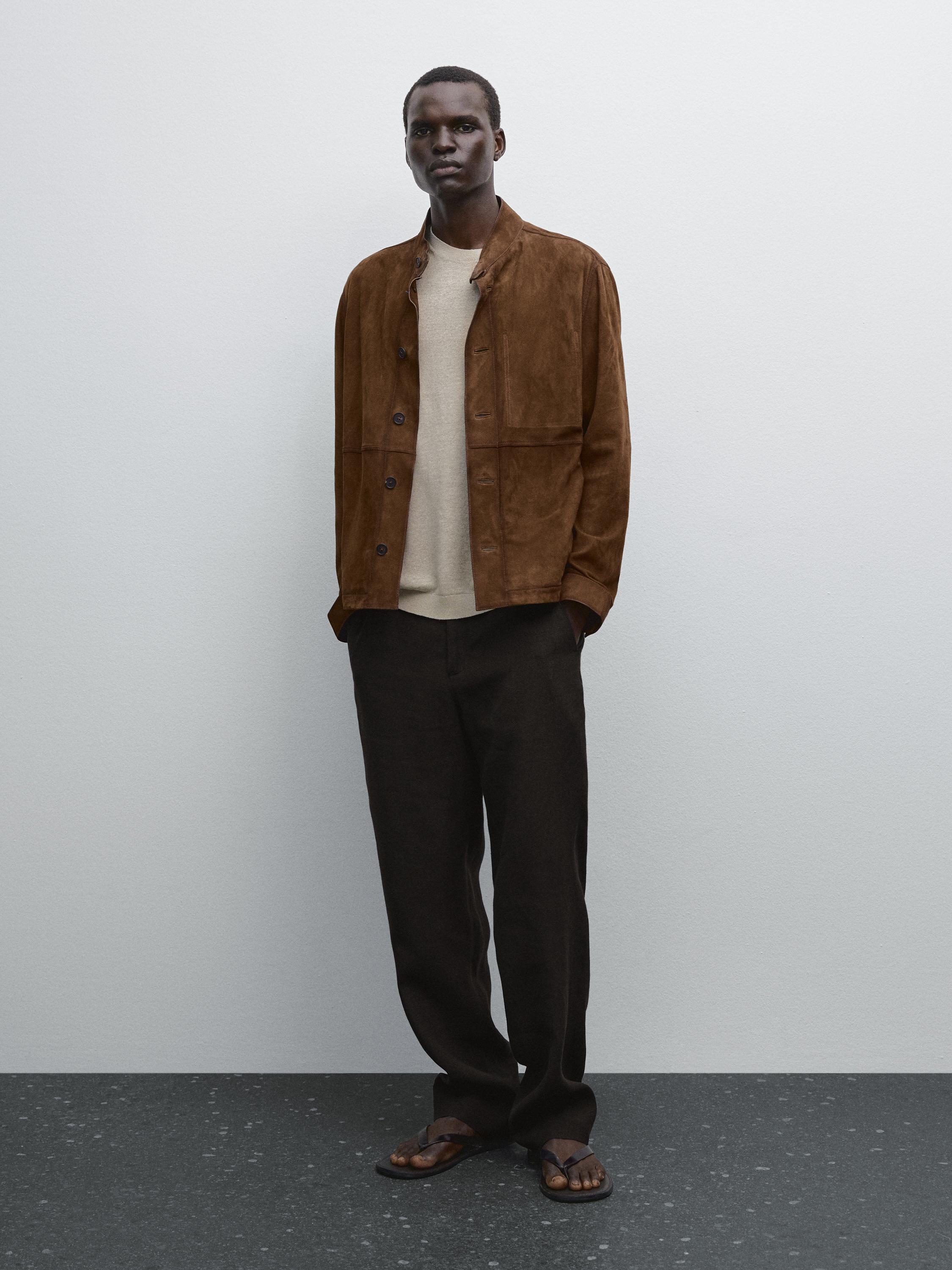 Suede leather jacket