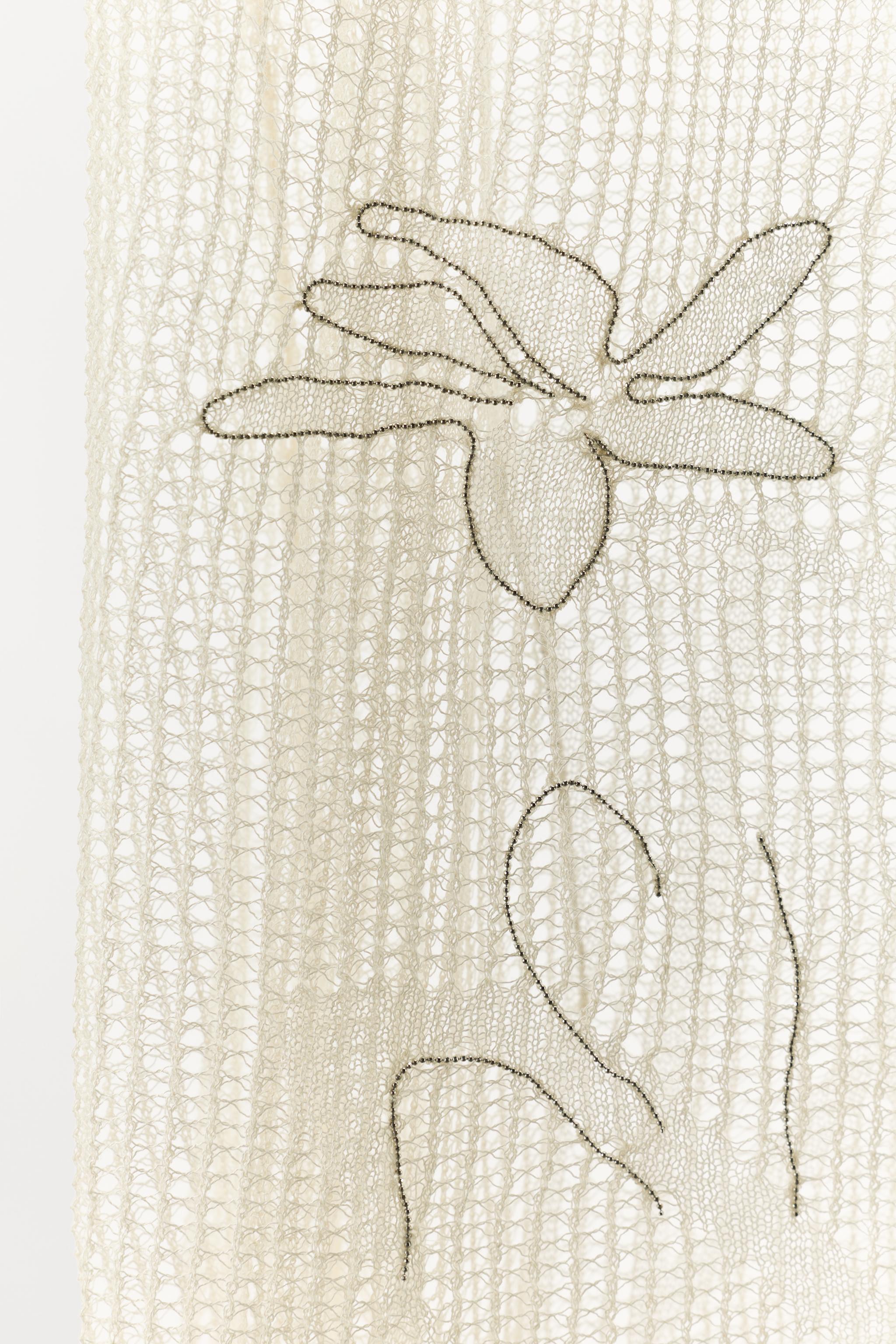 SEMI-SHEER KNIT LACE DRESS