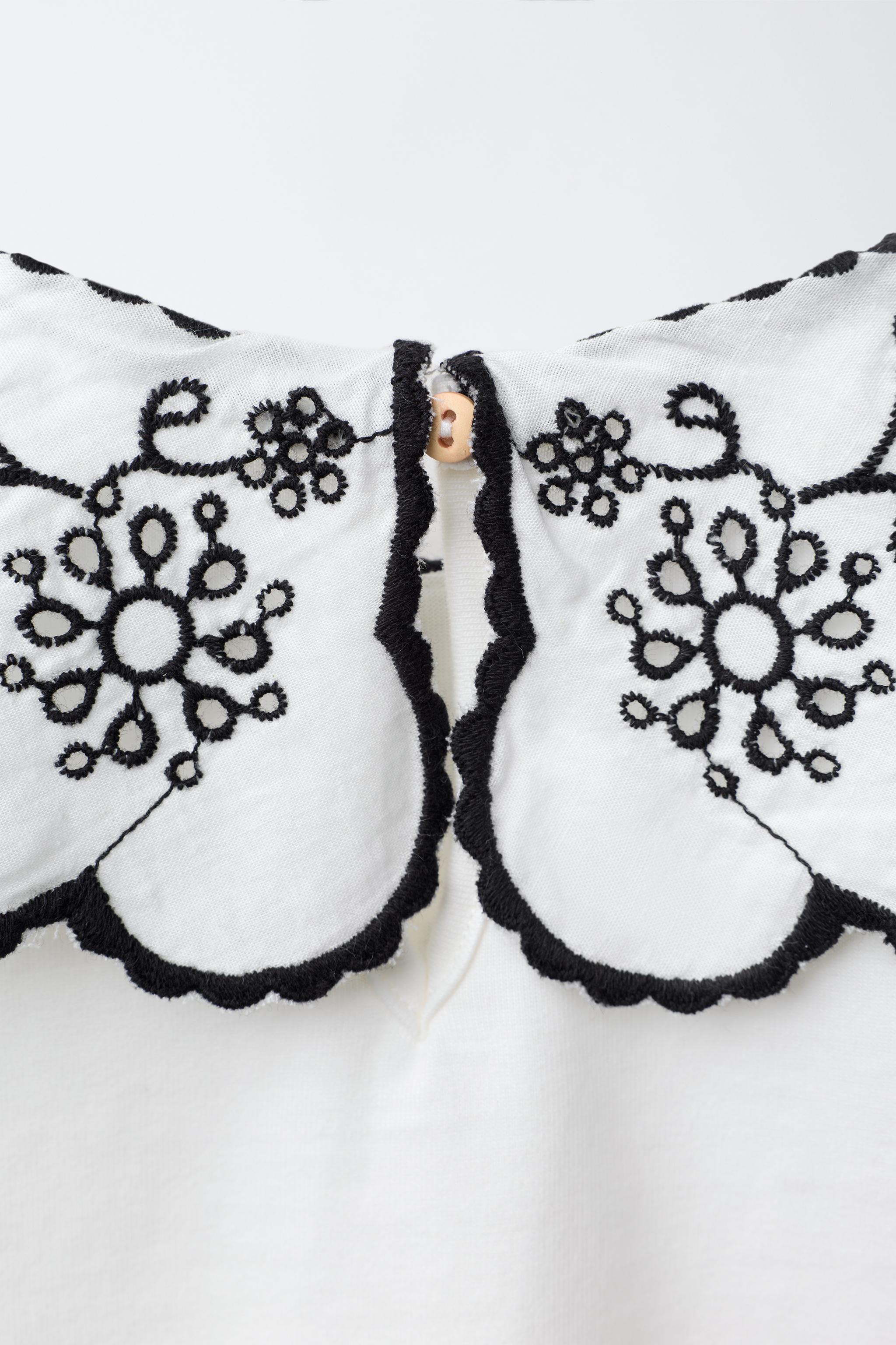 EMBROIDERED COLLAR TOP