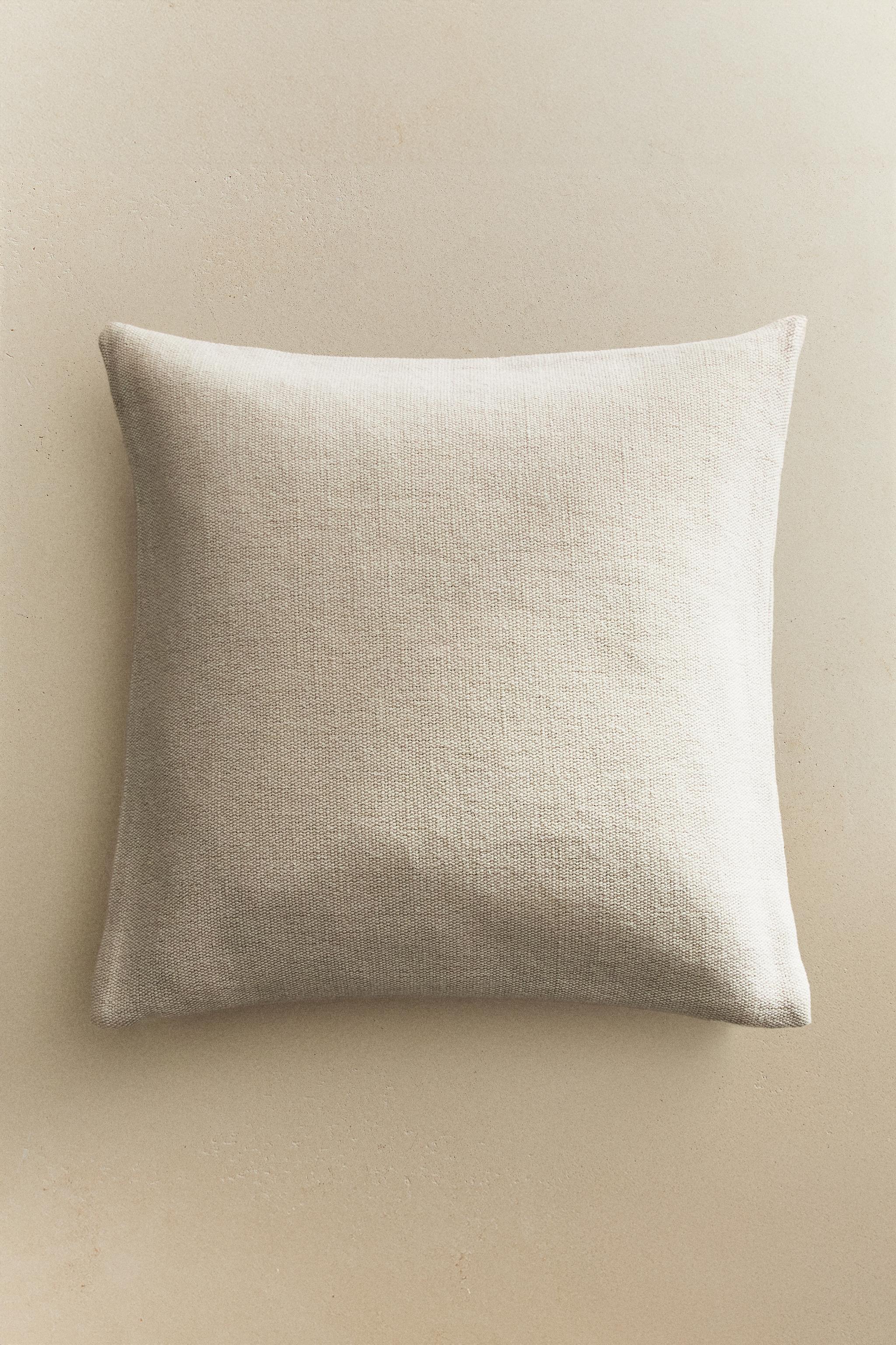 JUTE AND COTTON THROW PILLOW COVER
