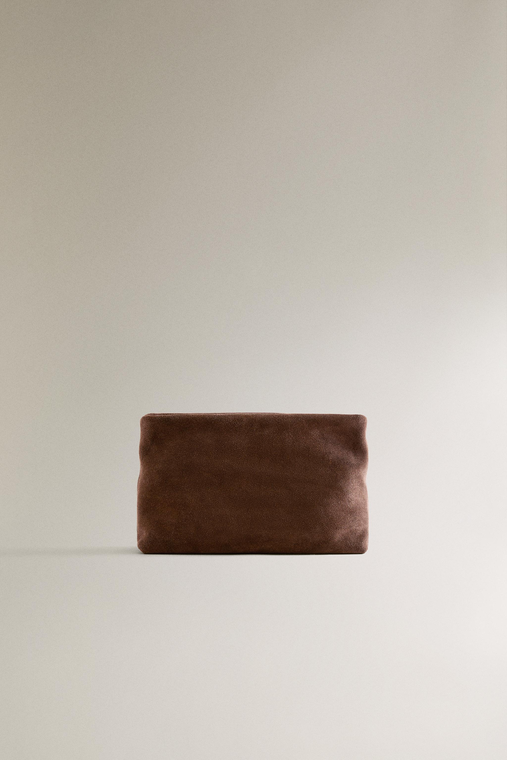 MEDIUM SPLIT SUEDE MAKEUP BAG