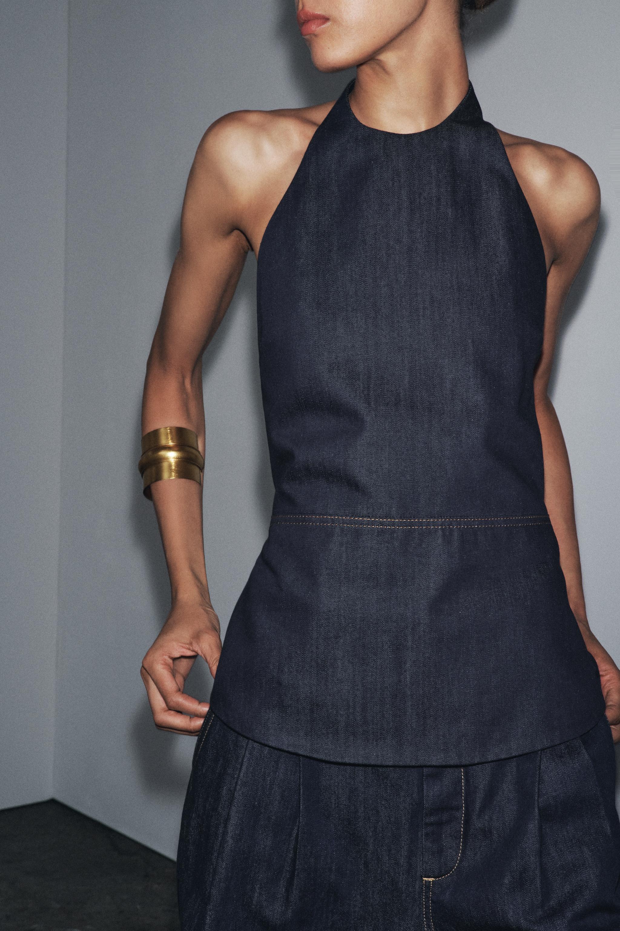 ZW COLLECTION DENIM HALTER TOP