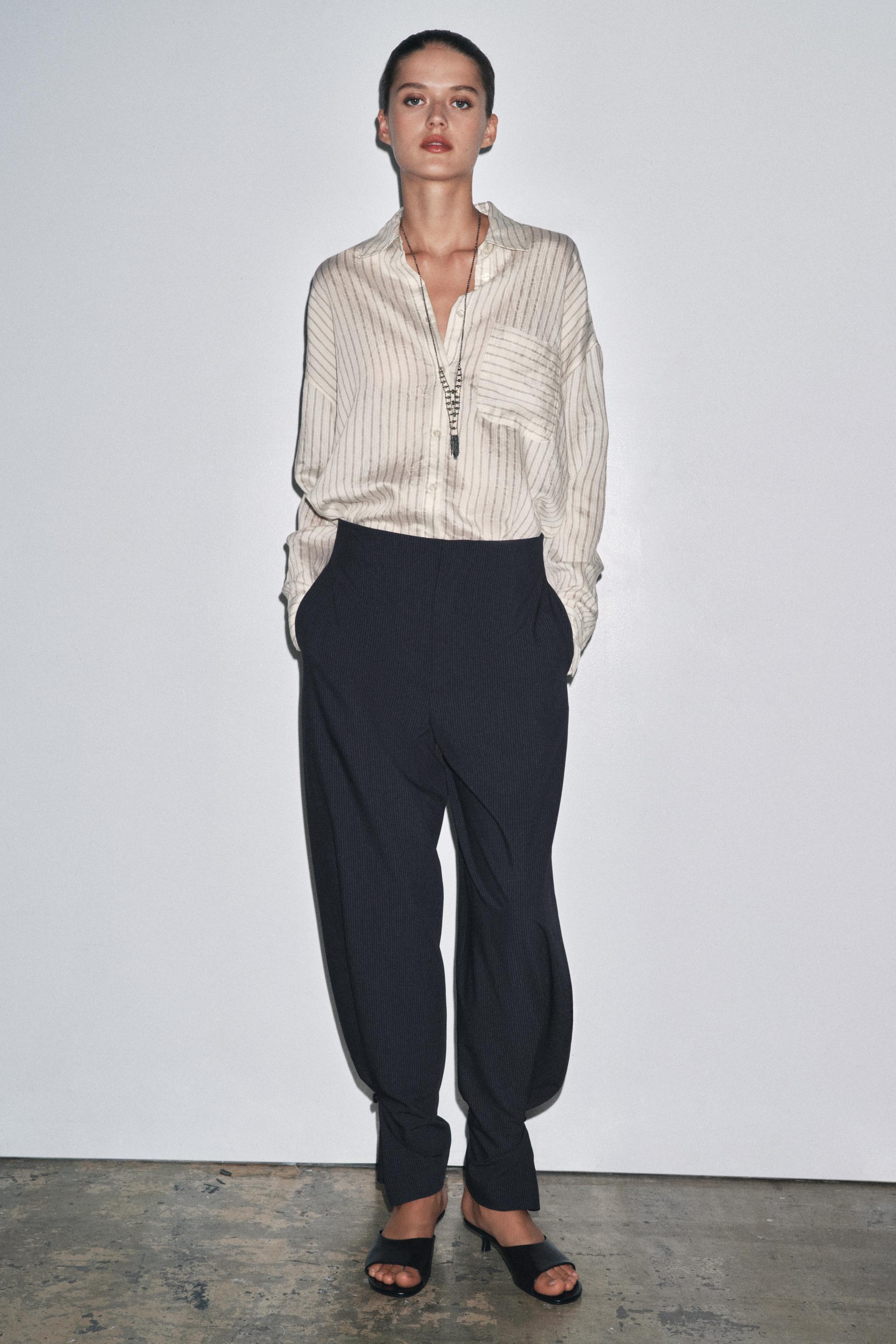 ZW COLLECTION PINSTRIPE BALLOON PANTS