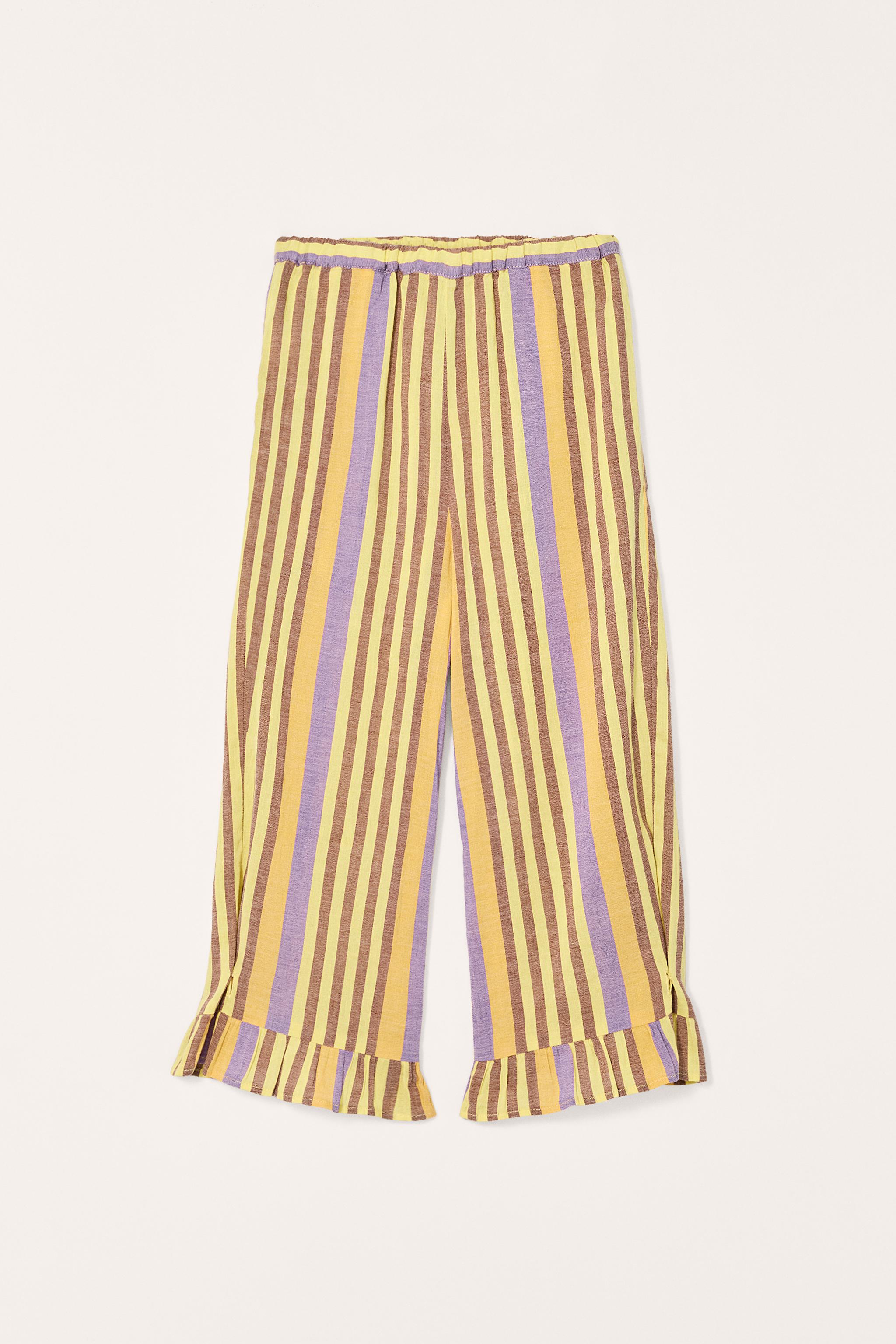 LIMITED EDITION STRIPED LINEN COTTON PANTS