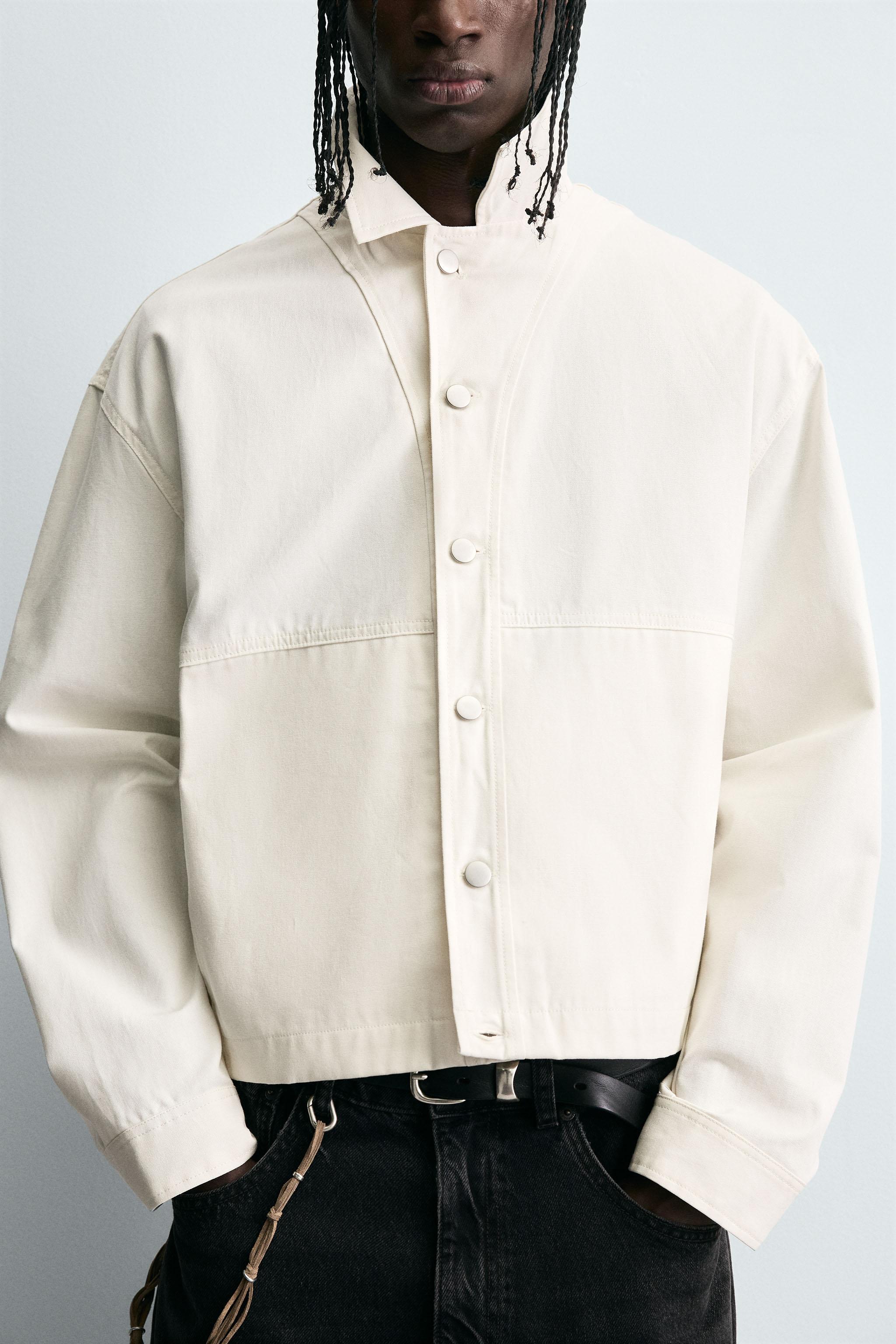 TEXTURED CROPPED FIT OVERSHIRT