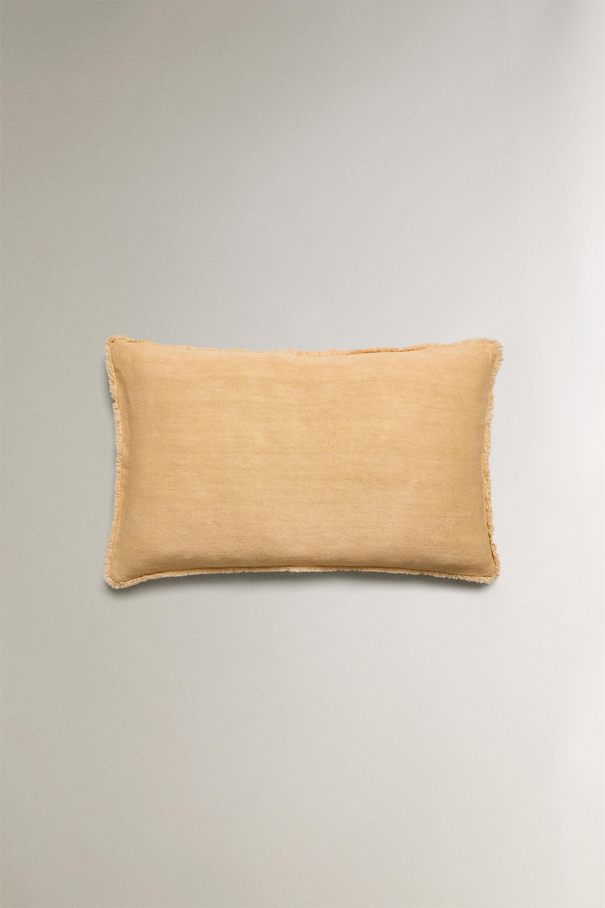 FRINGED THROW PILLOW COVER