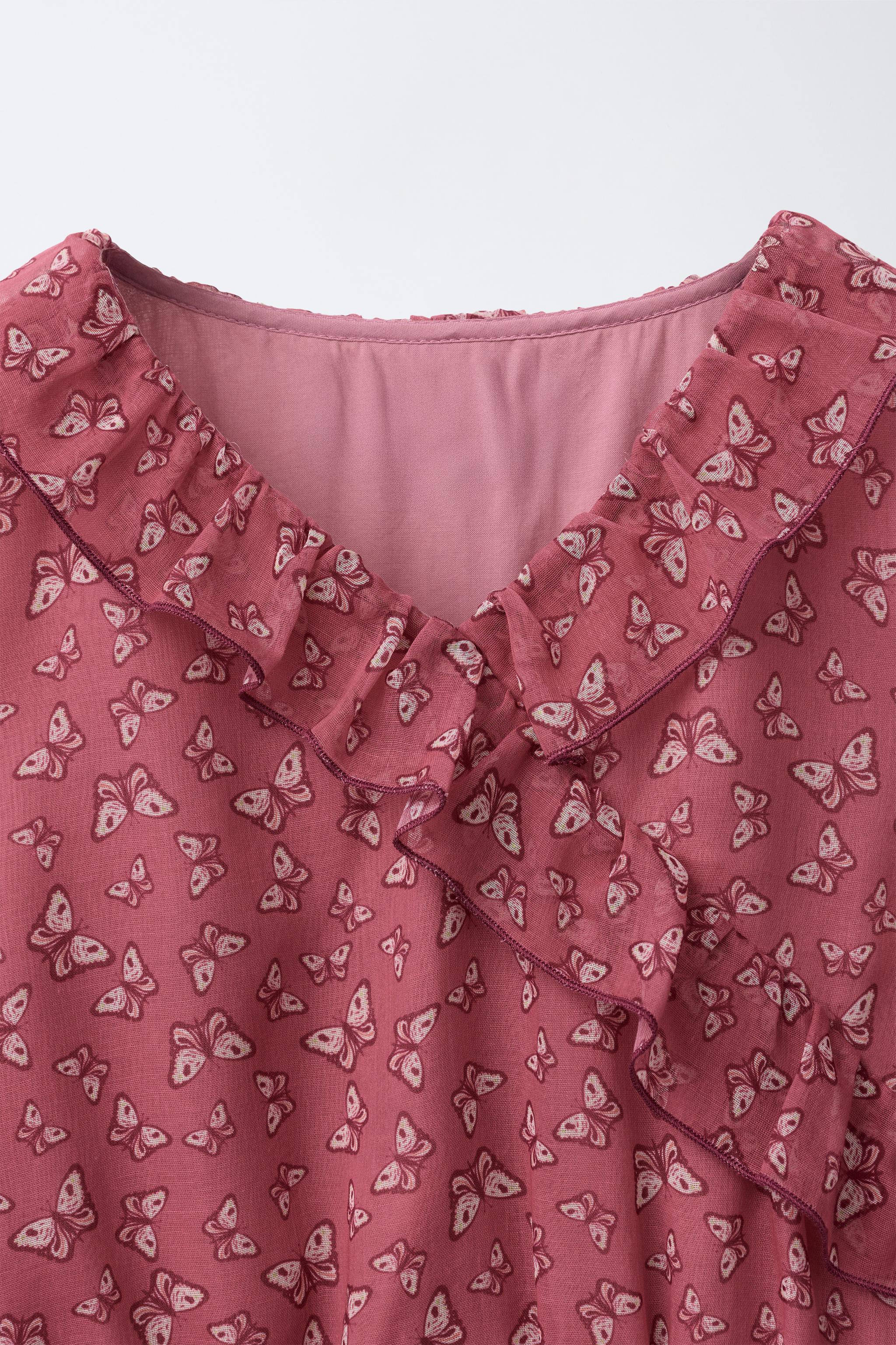 BUTTERFLY PRINT BLOUSE