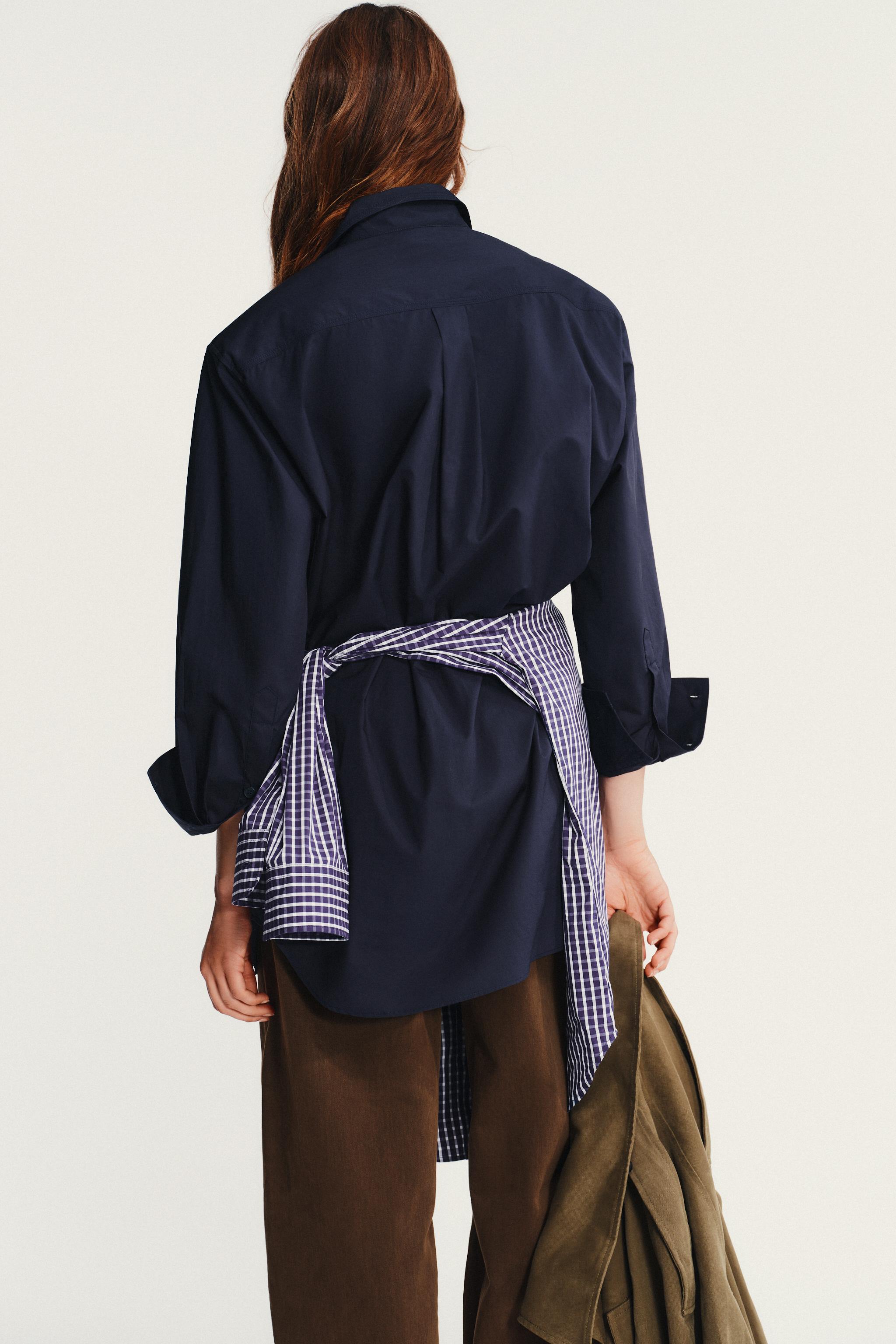 SHOULDER PAD POPLIN SHIRT