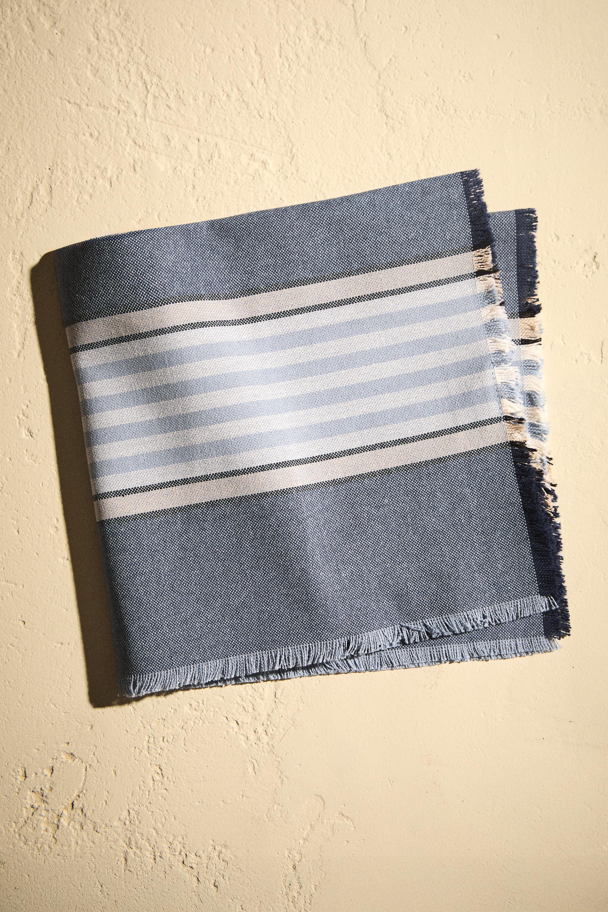 SET OF DYED THREAD STRIPED NAPKINS (SET OF 2)