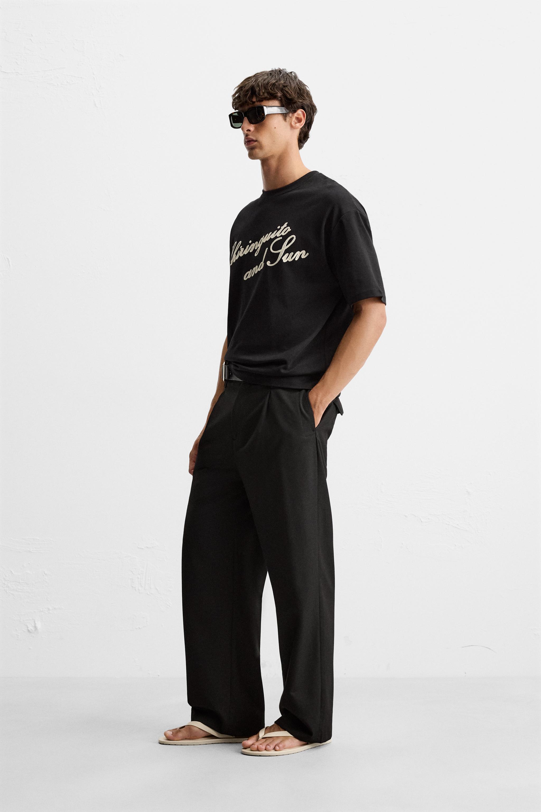 EMBROIDERED TEXT T-SHIRT