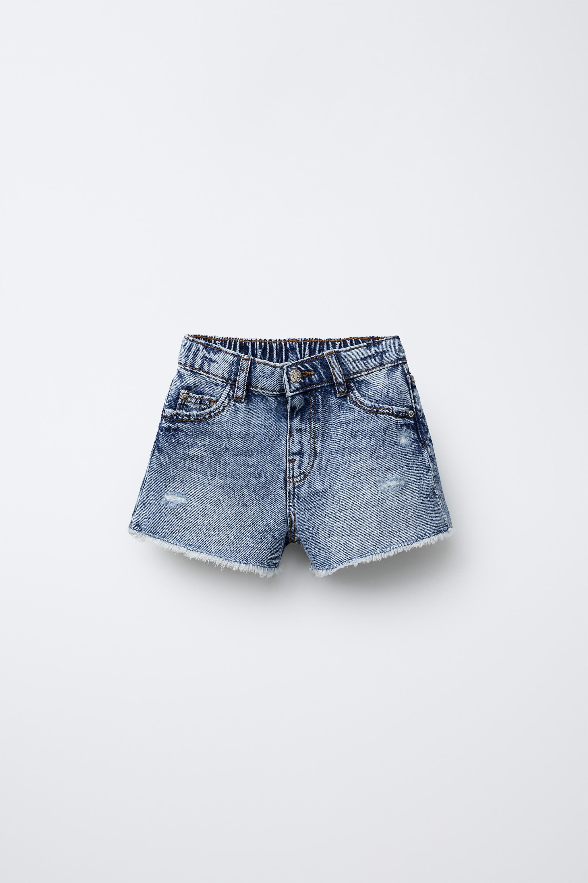 RIPPED HIGH WAIST DENIM SHORTS