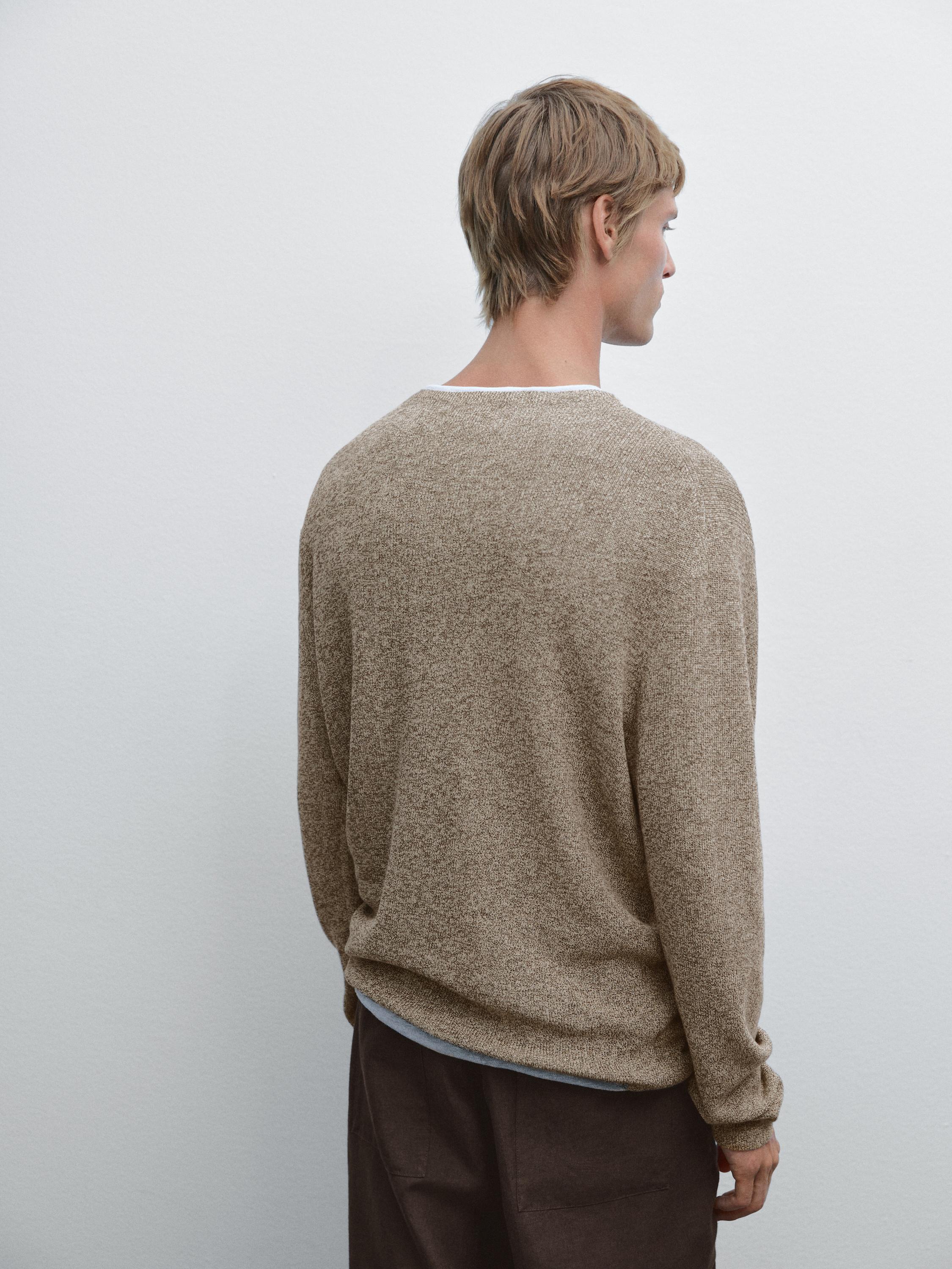 100% cotton mouliné knit sweater