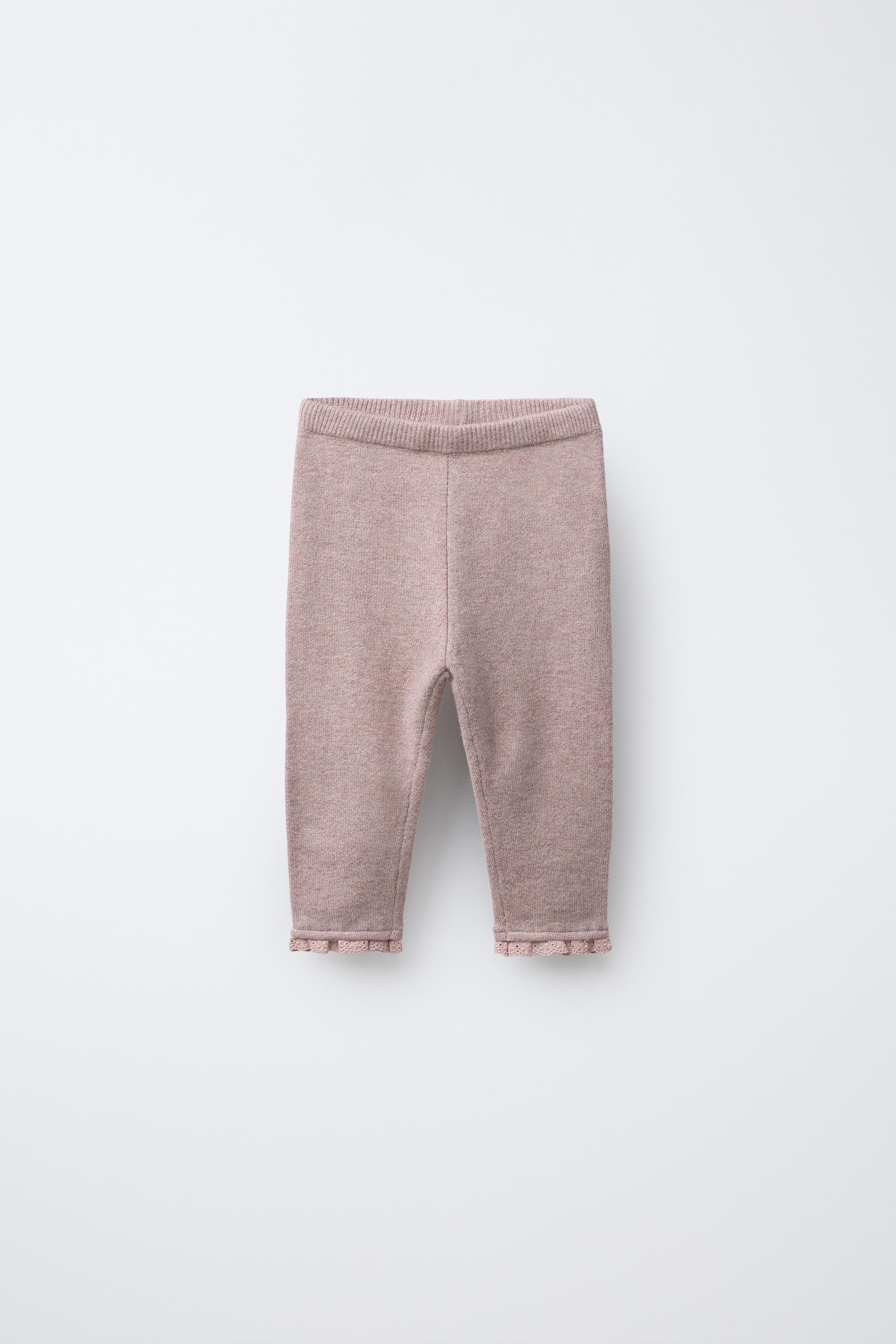 LACE TRIM KNIT LEGGINGS