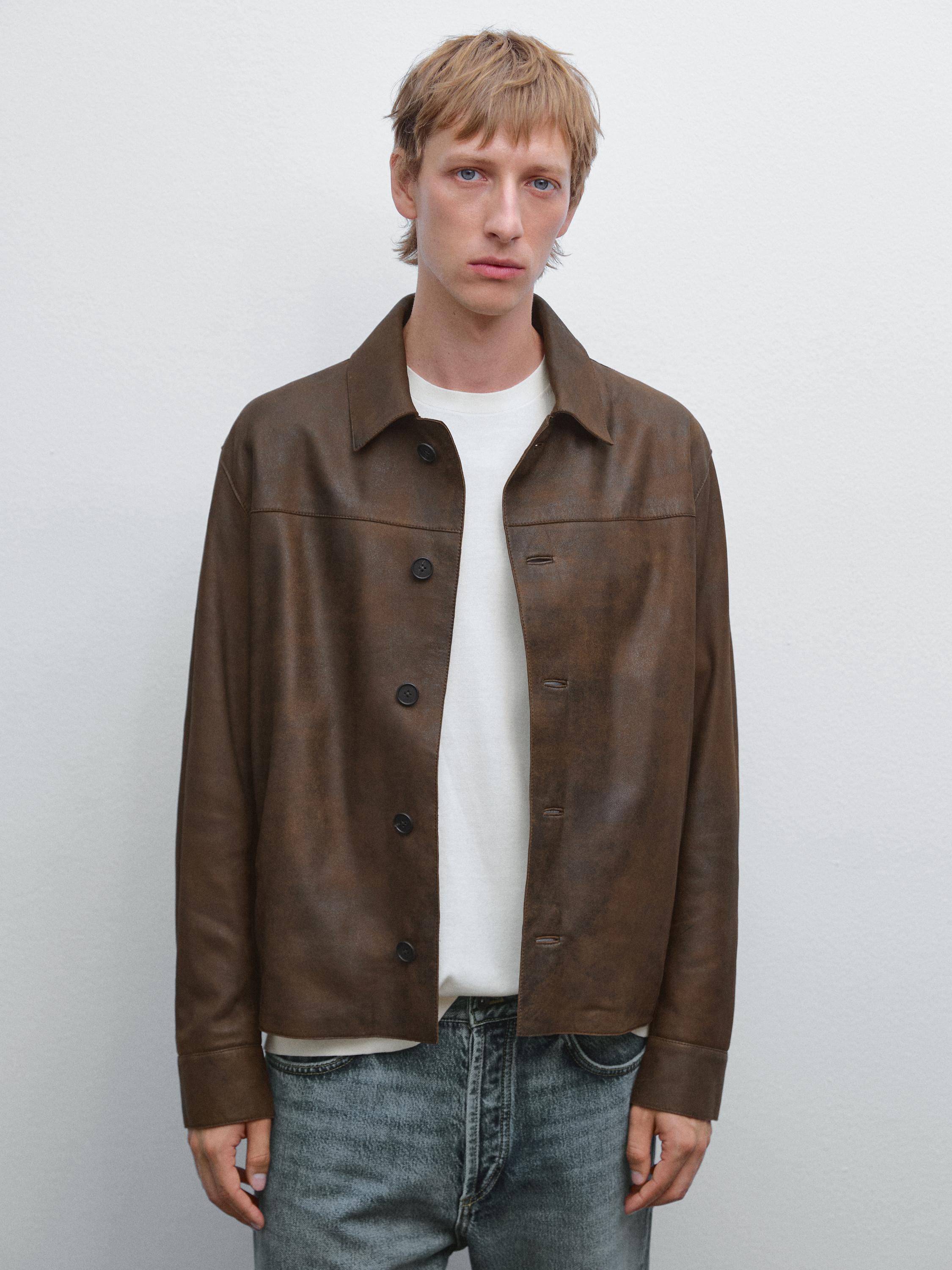 Suede finish sheepskin jacket