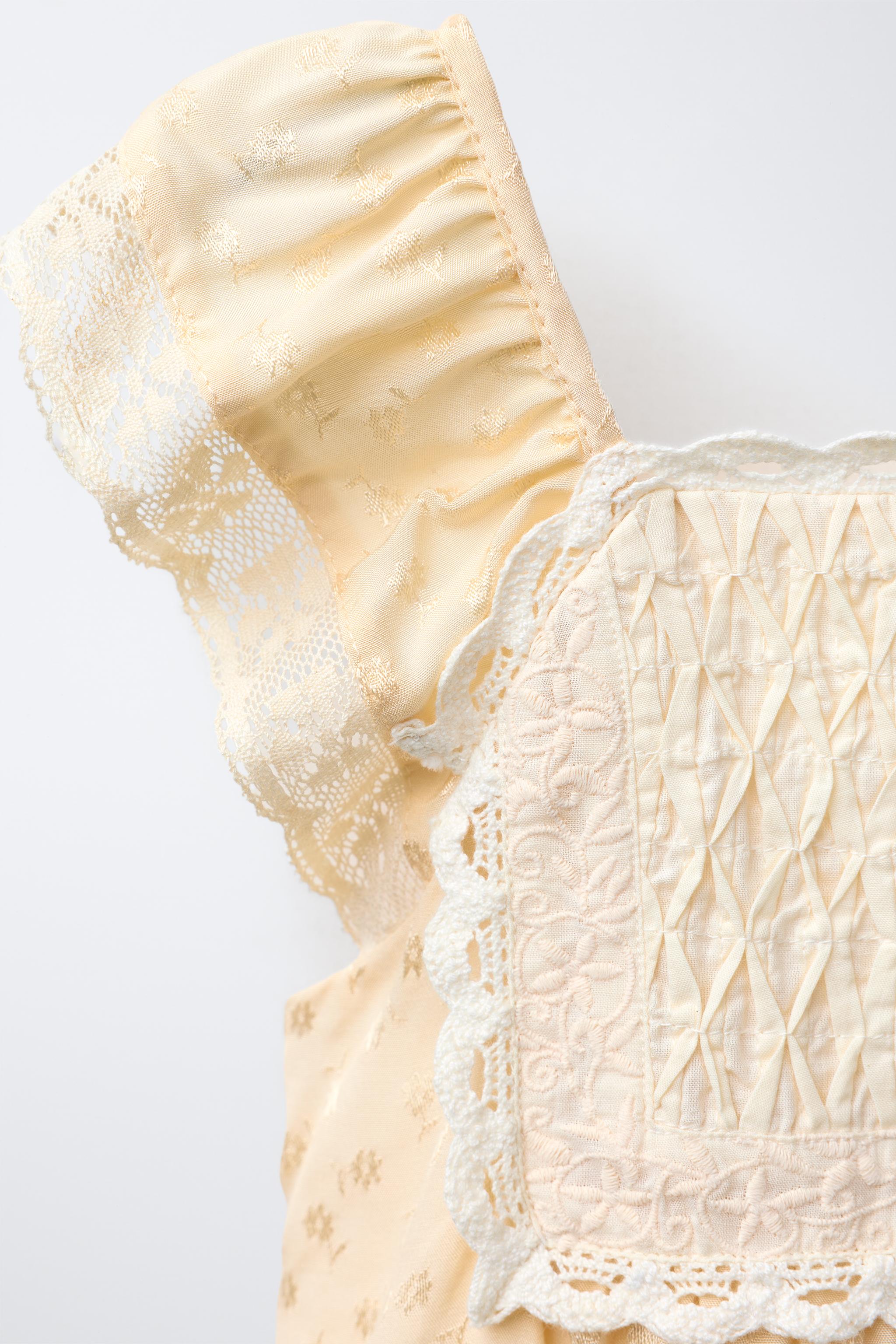 JACQUARD BODICE FLOWY DRESS