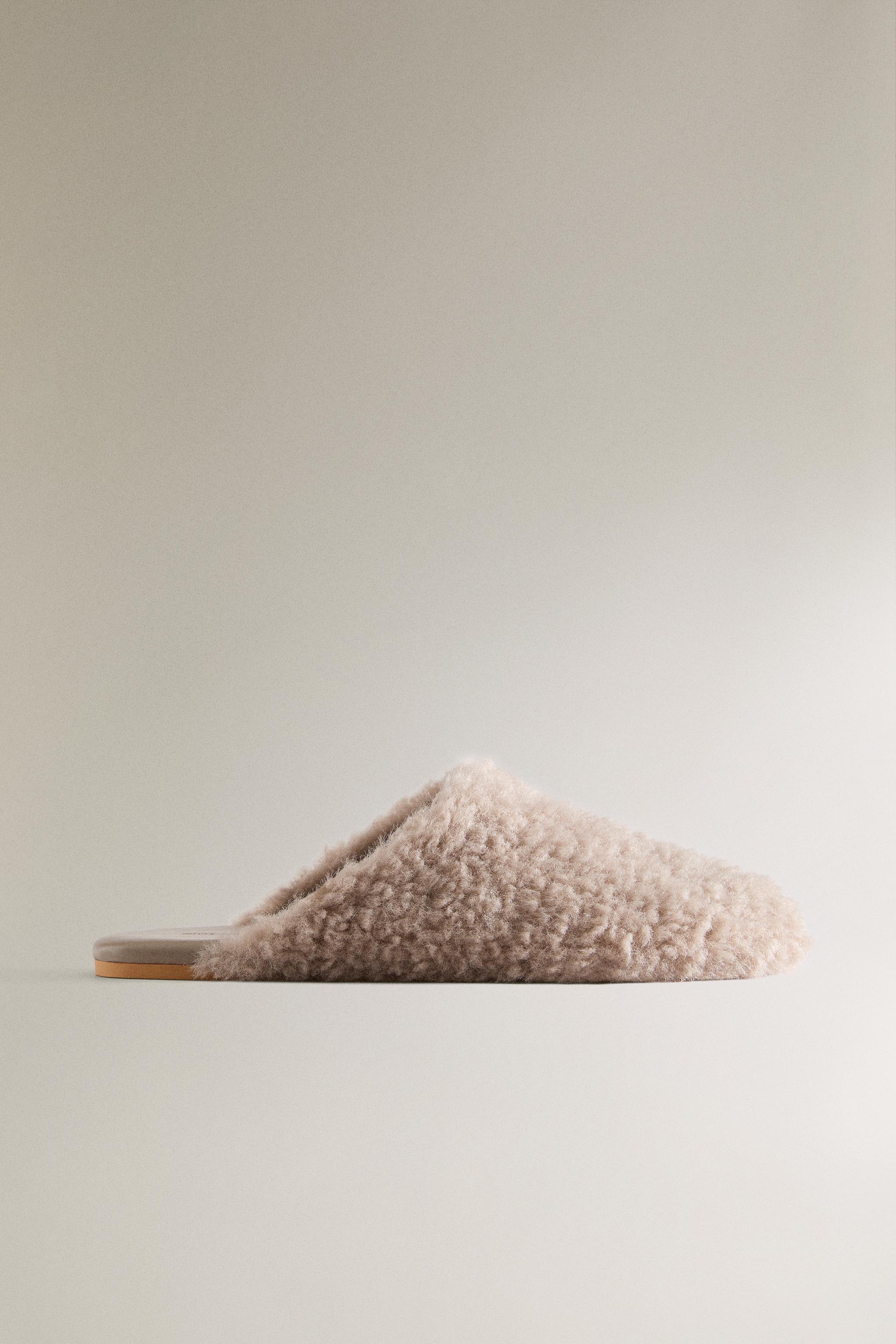 WARM LEATHER MULE SLIPPERS