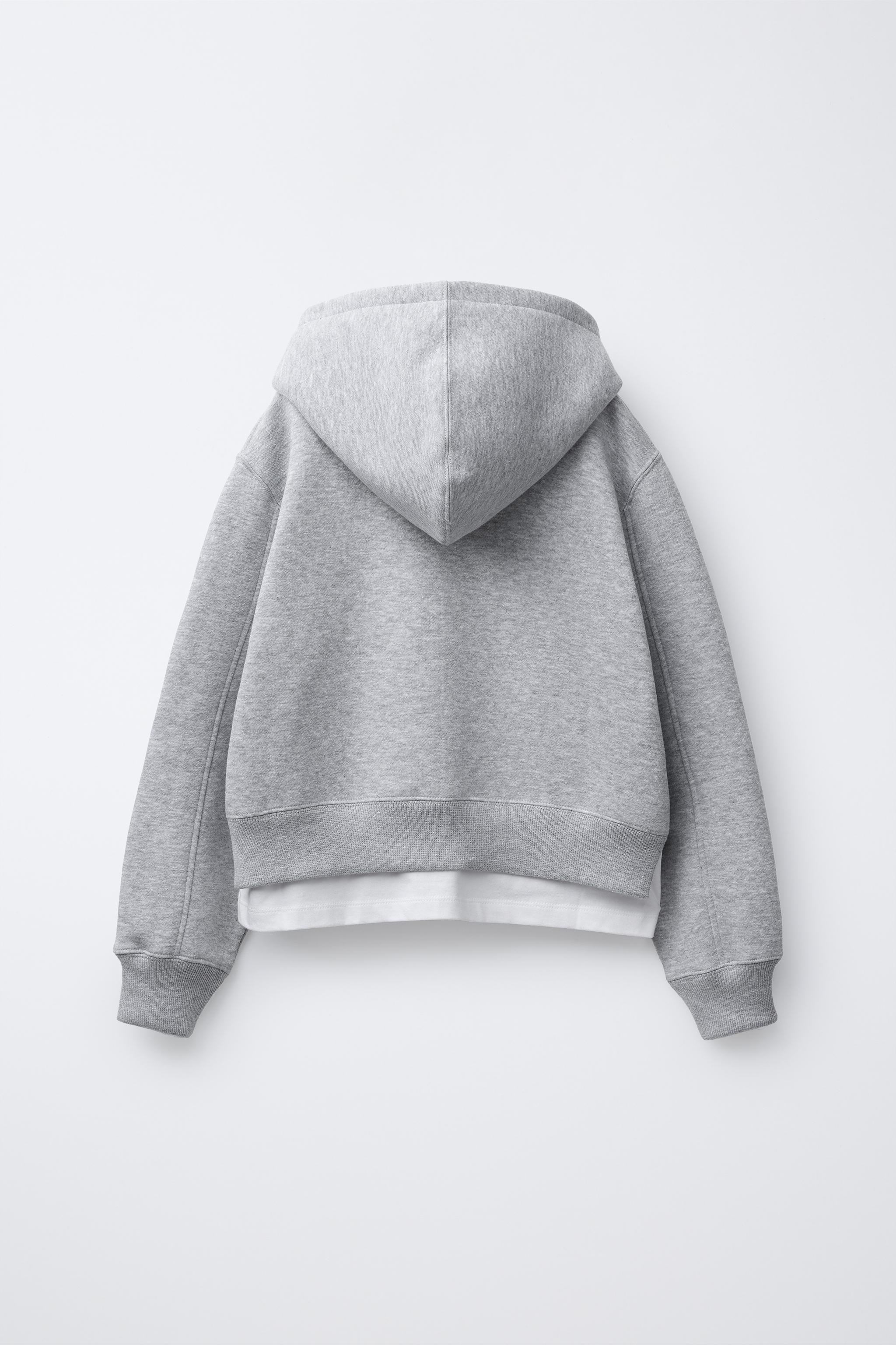 VARSITY DOUBLE HEM HOODED SWEATSHIRT