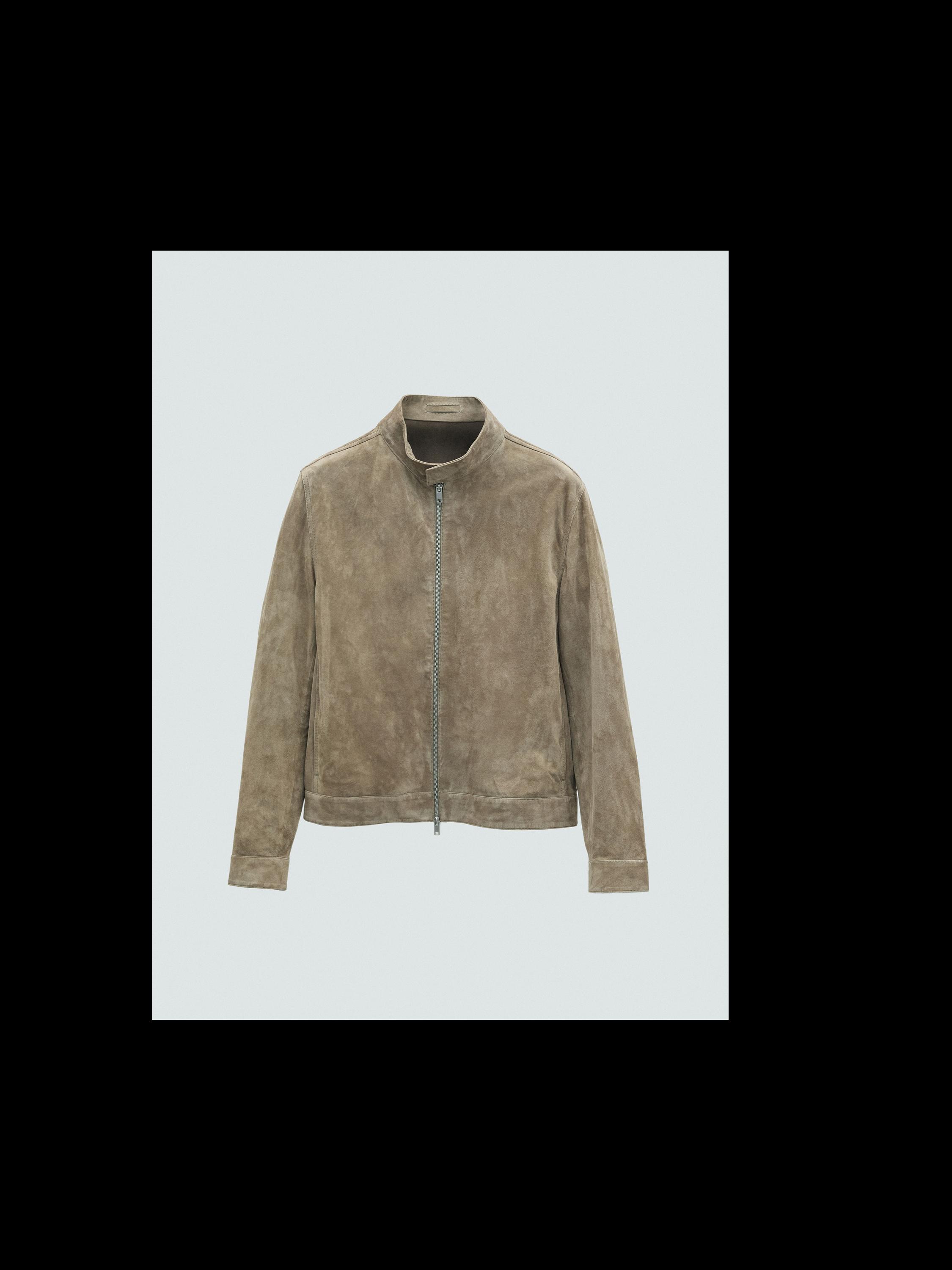 Short suede goatskin jacket