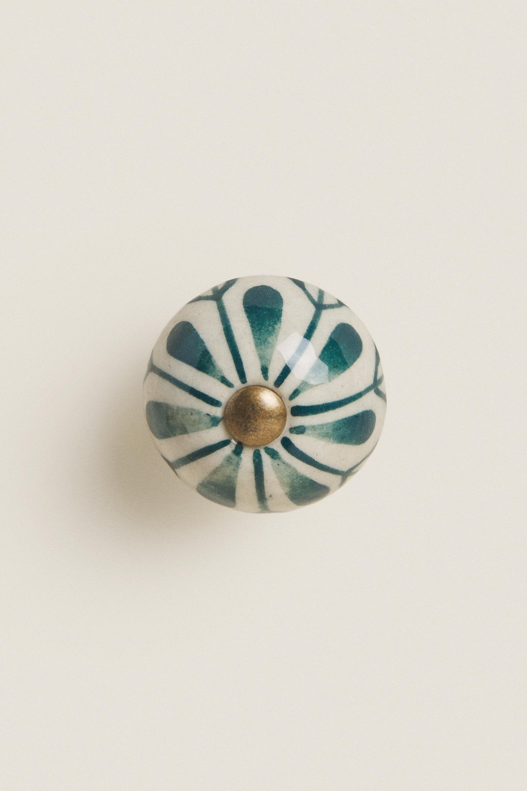 SET OF CERAMIC FLOWER KNOBS (SET OF 2)