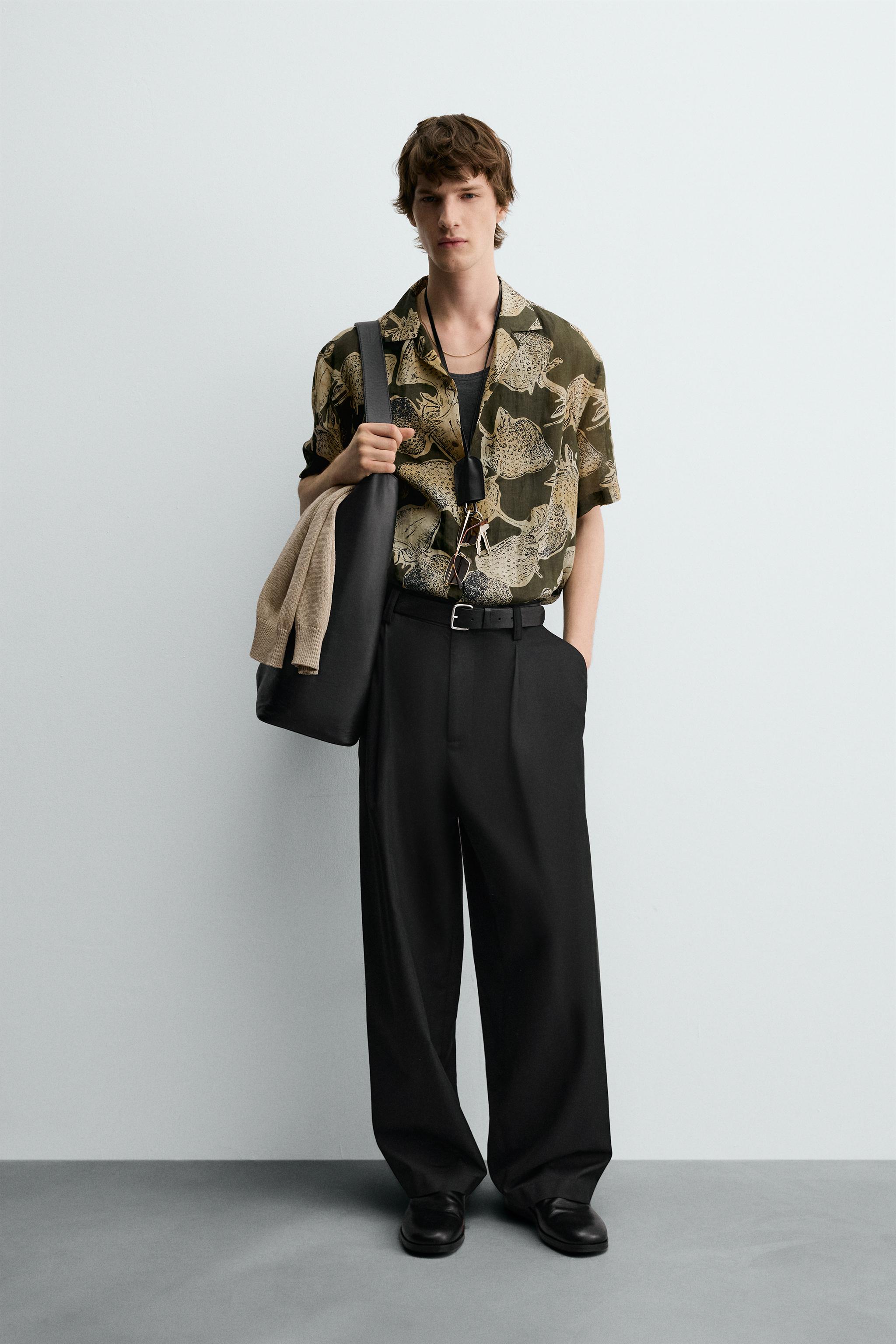 STRAWBERRY PRINT 100% RAMIE SHIRT