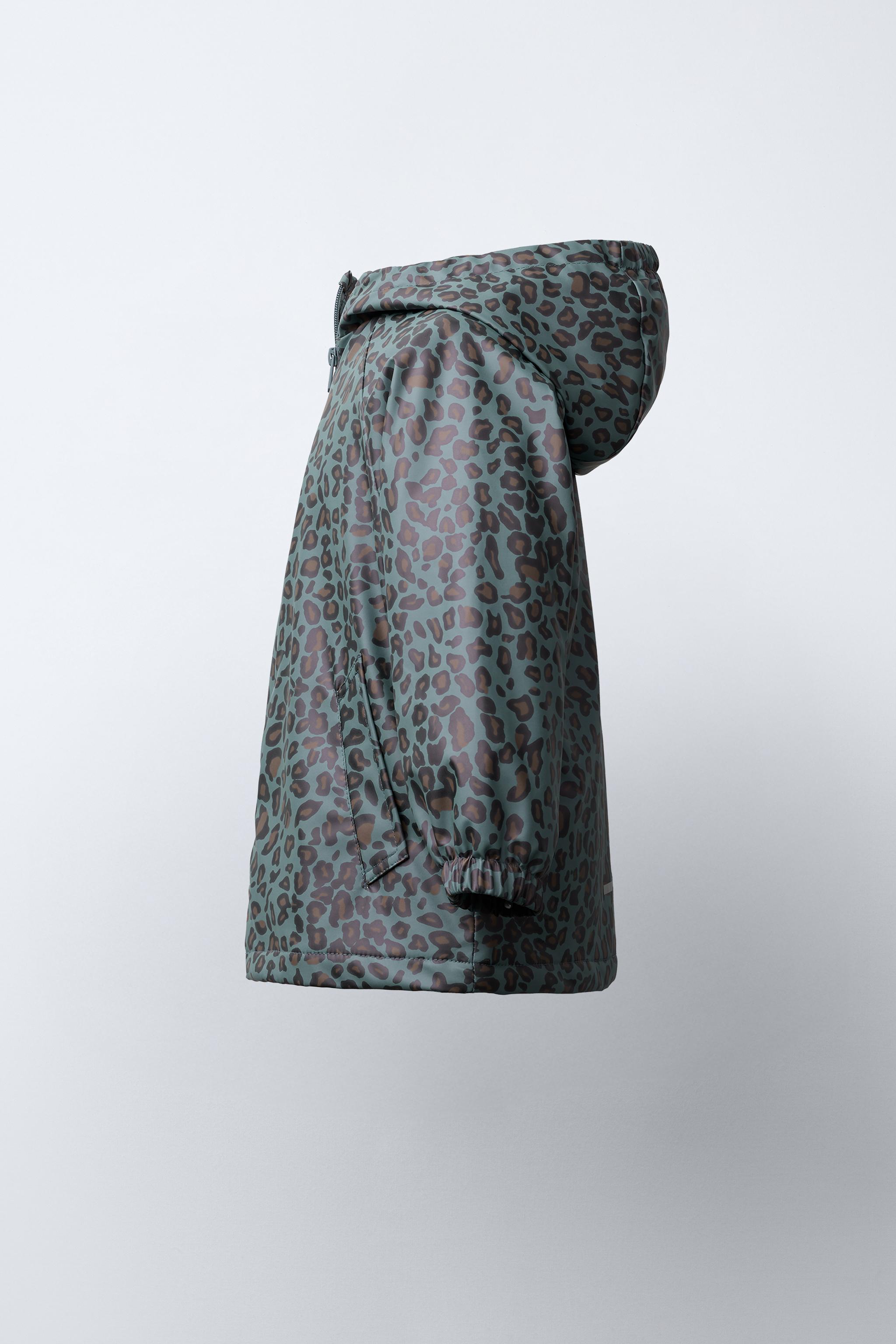 ANIMAL PRINT RUBBERIZED WATER-RESISTANT RAINCOAT