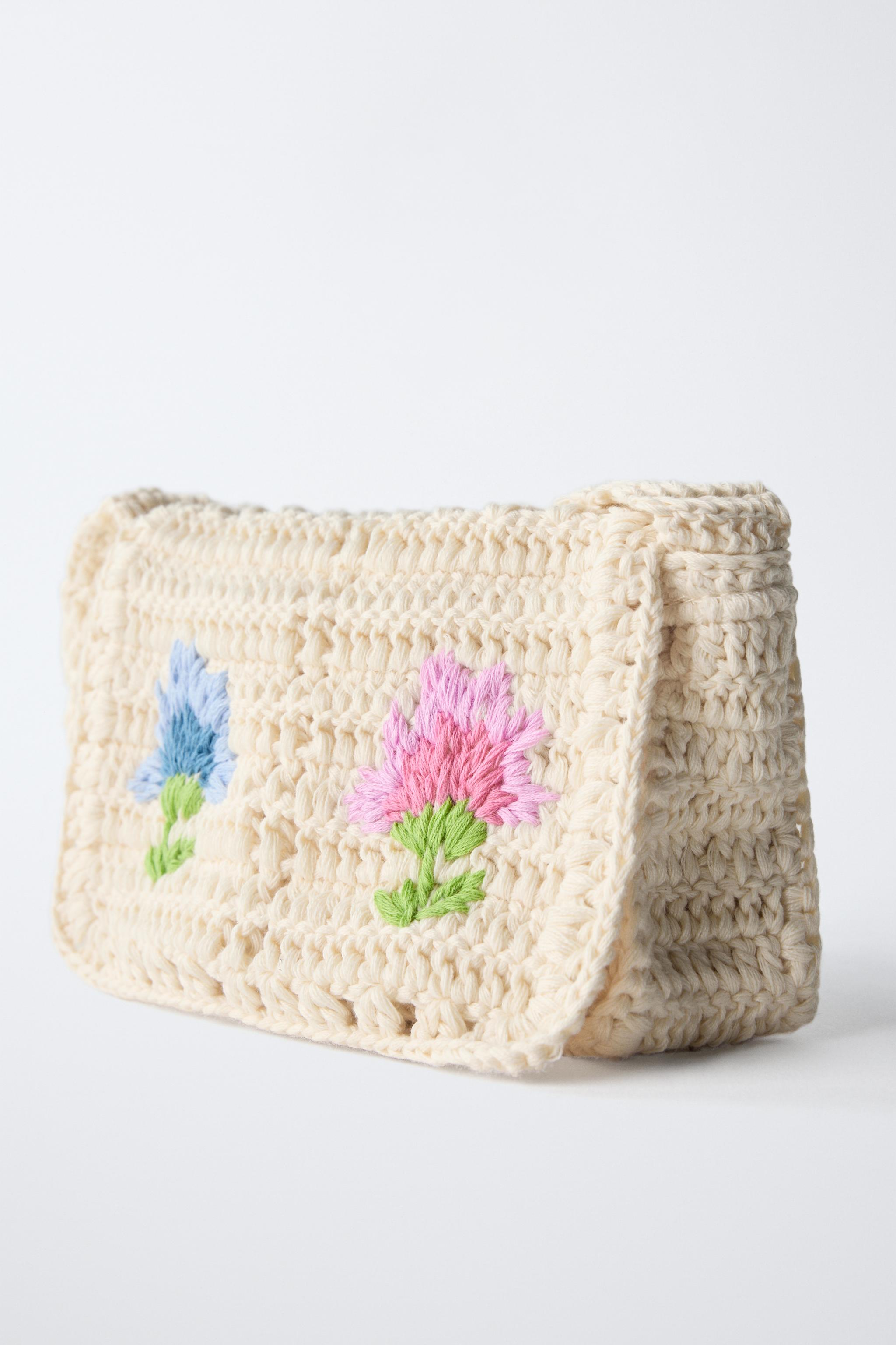 FLORAL CROCHET CROSSBODY BAG
