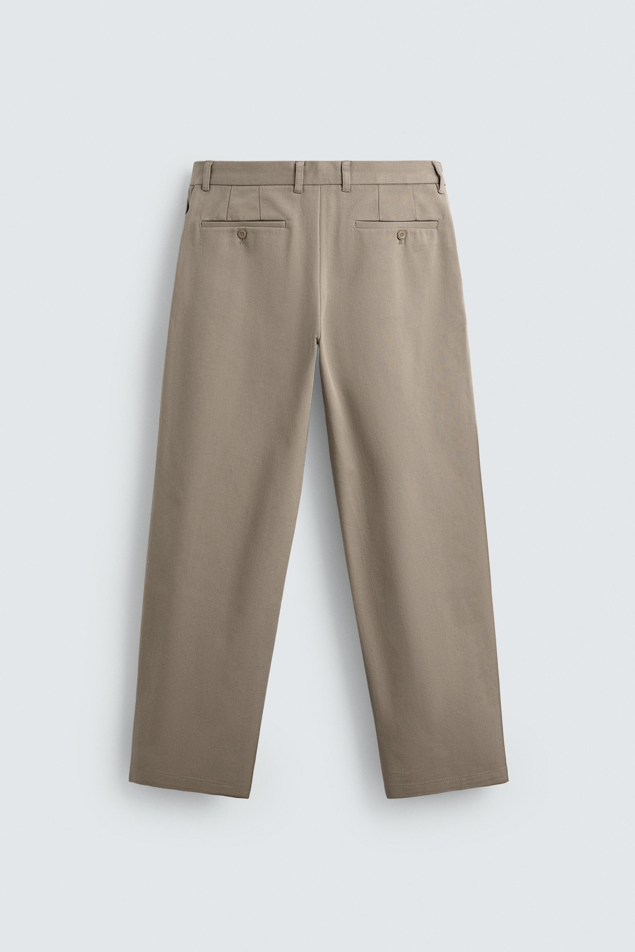 TEXTURED STRAIGHT FIT PANTS