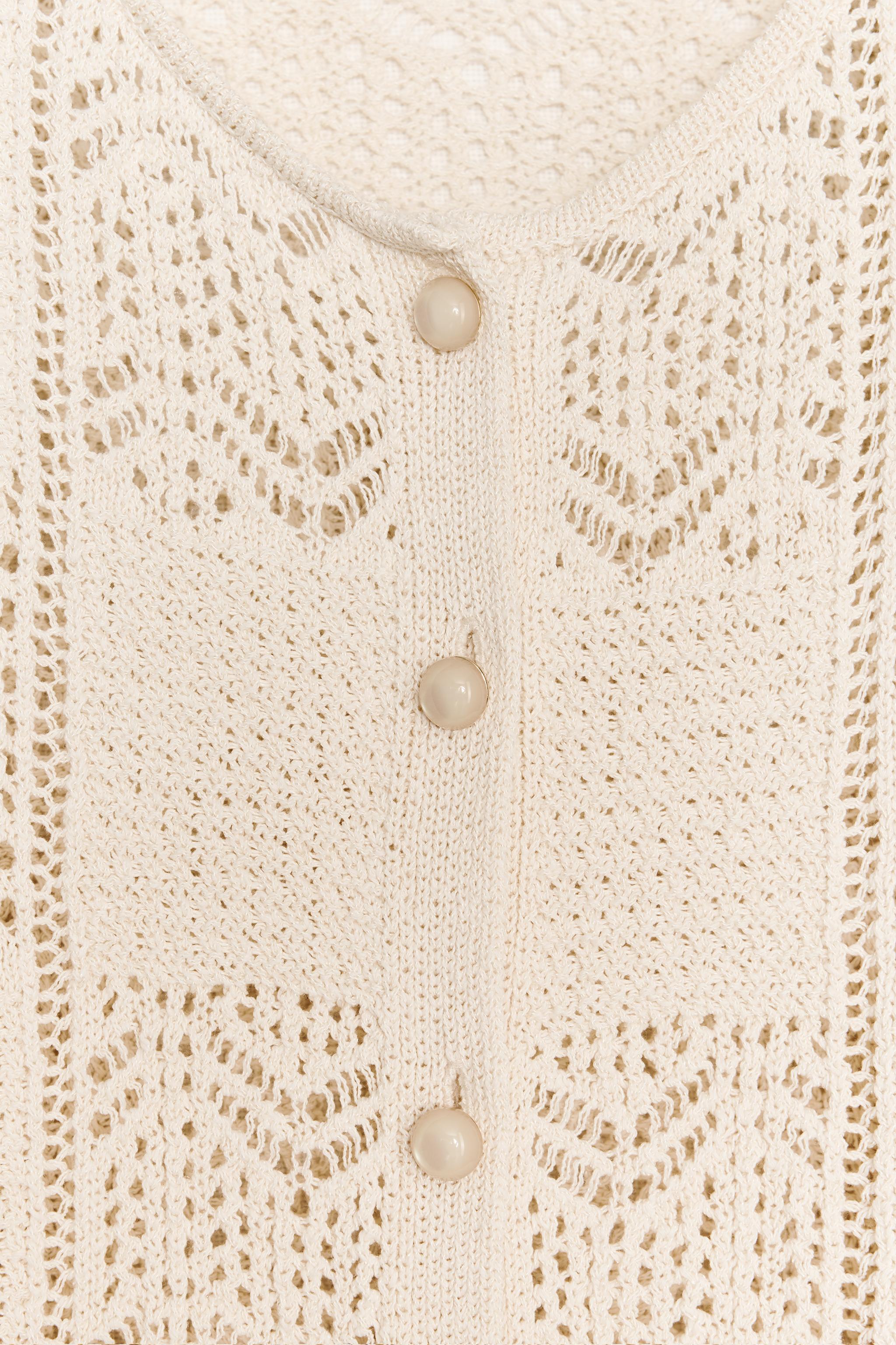 POINTELLE KNIT CARDIGAN