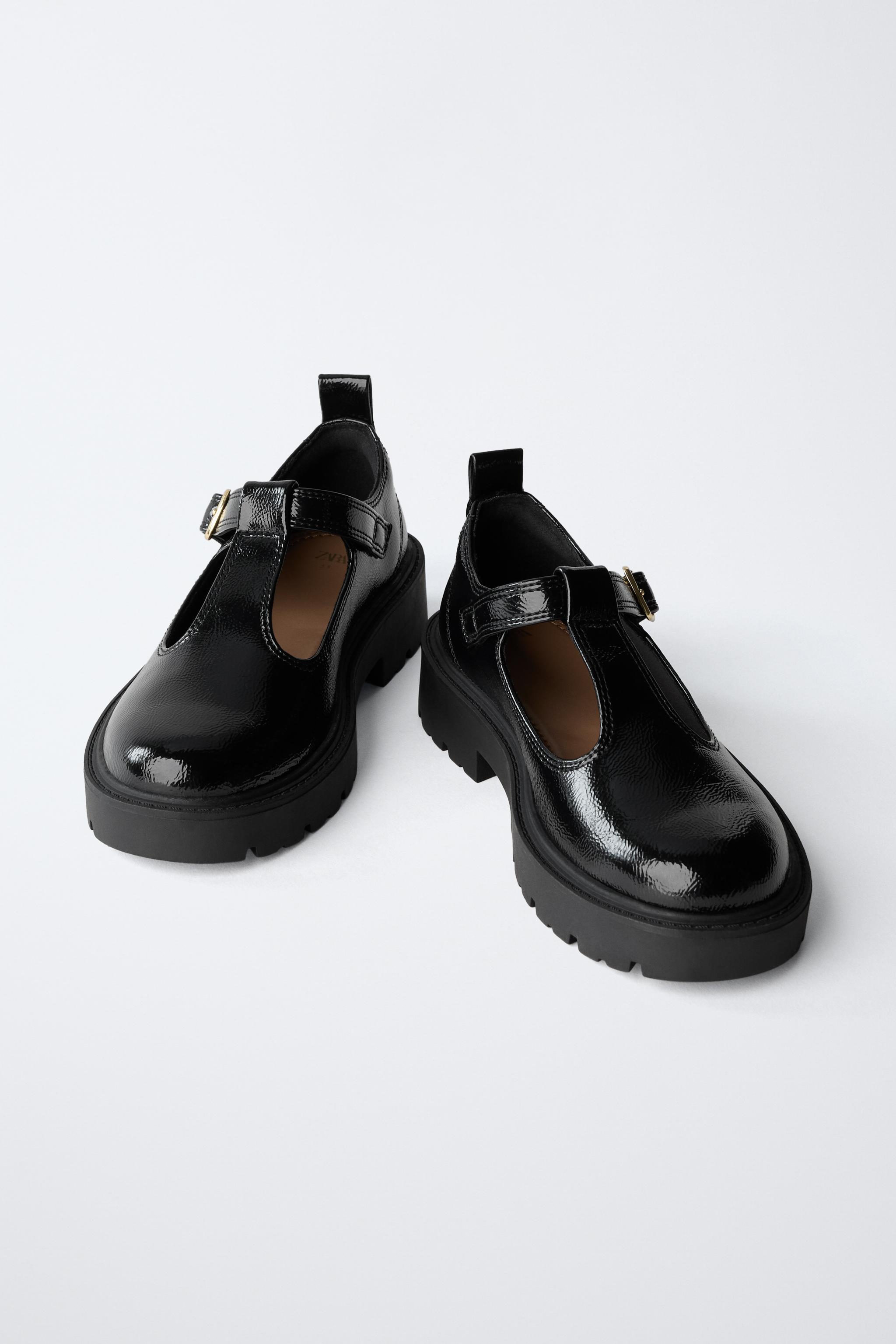 PATENT FINISH T-BAR SHOES