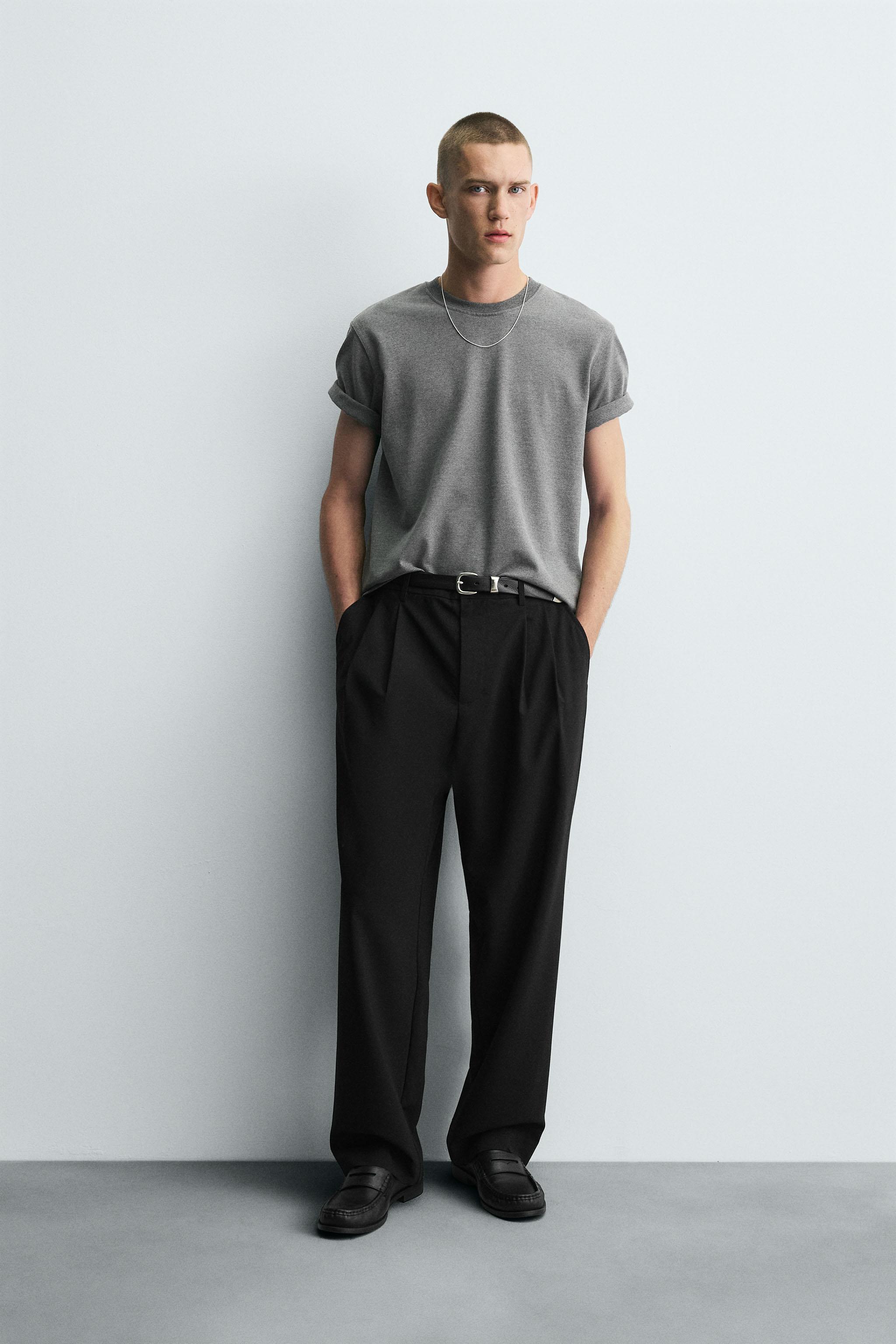 PLEATED WIDE FIT PANTS