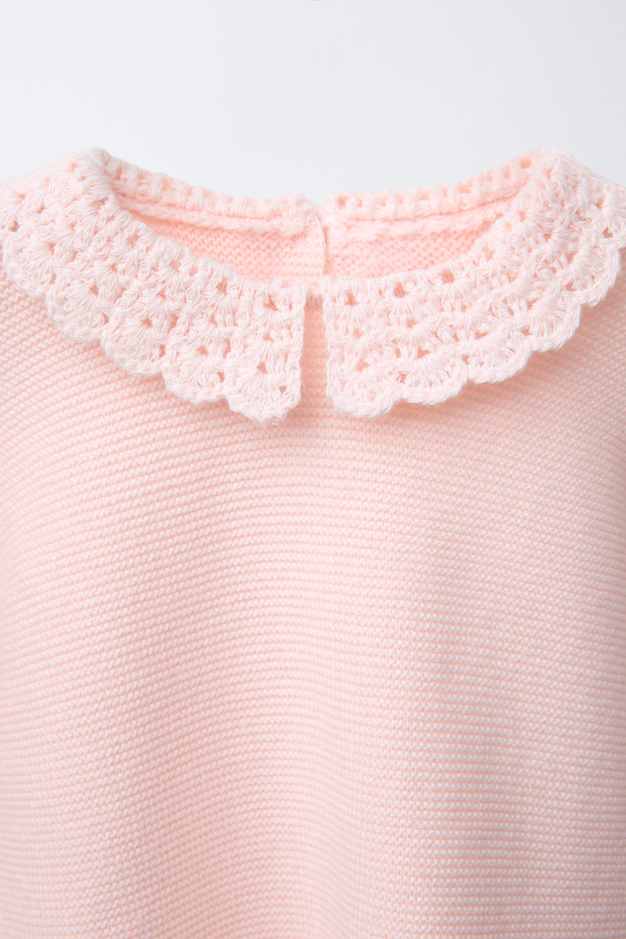 CROCHET KNIT COLLAR KNIT SWEATER