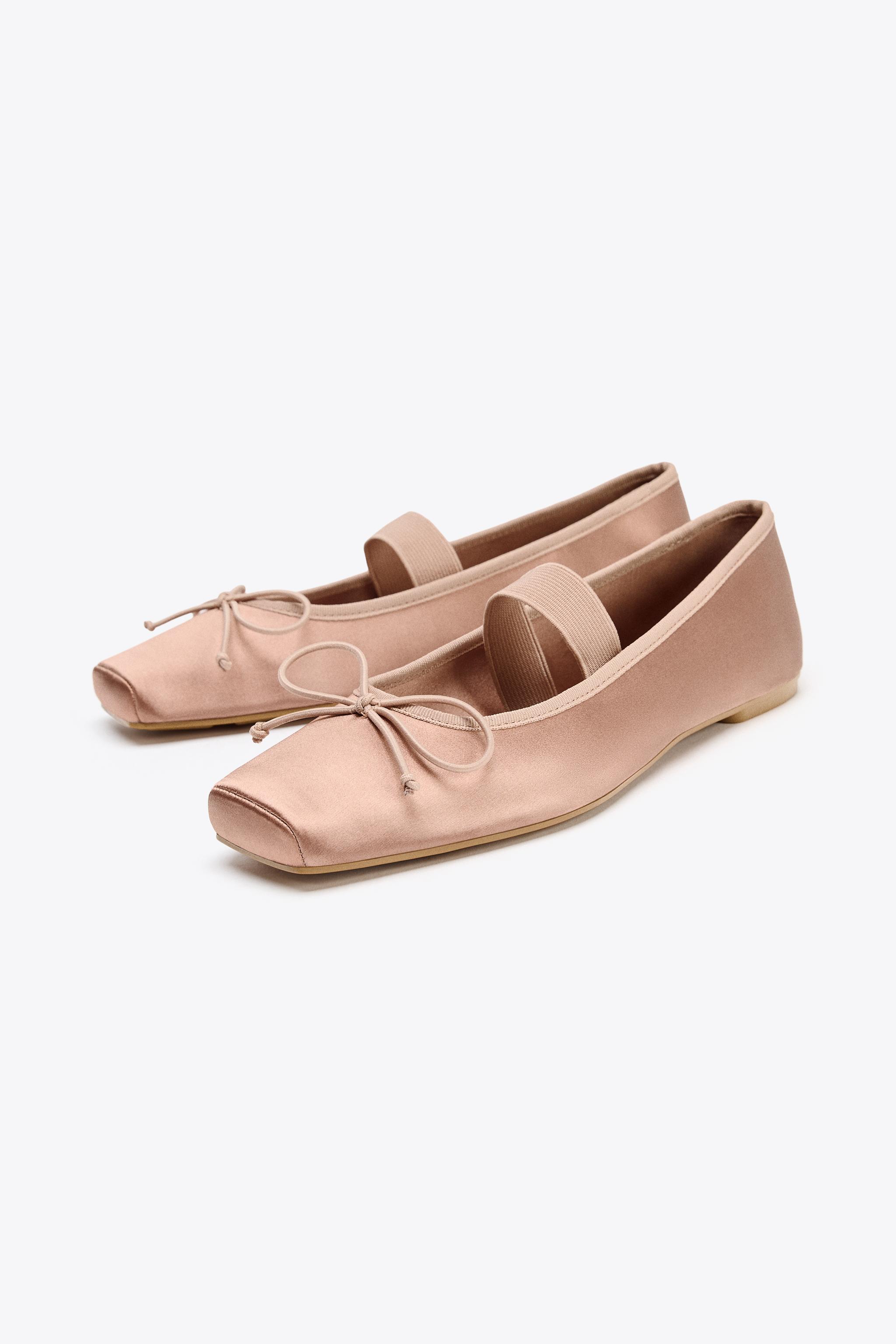 SATIN BOW BALLET FLATS