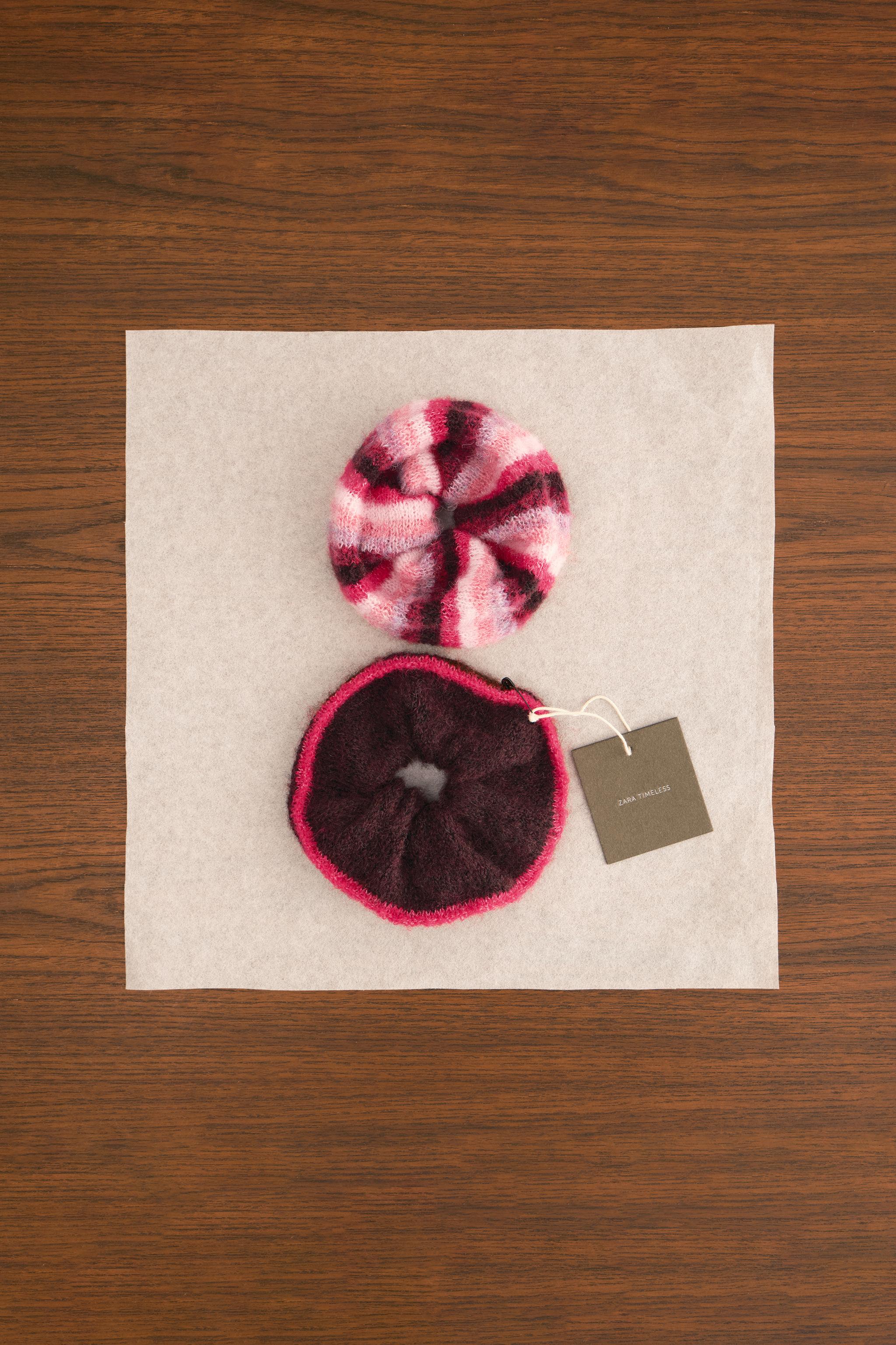 ZARA TIMELESS - TWO-PACK OF STRIPED KNIT HAIR TIES WITH WOOL