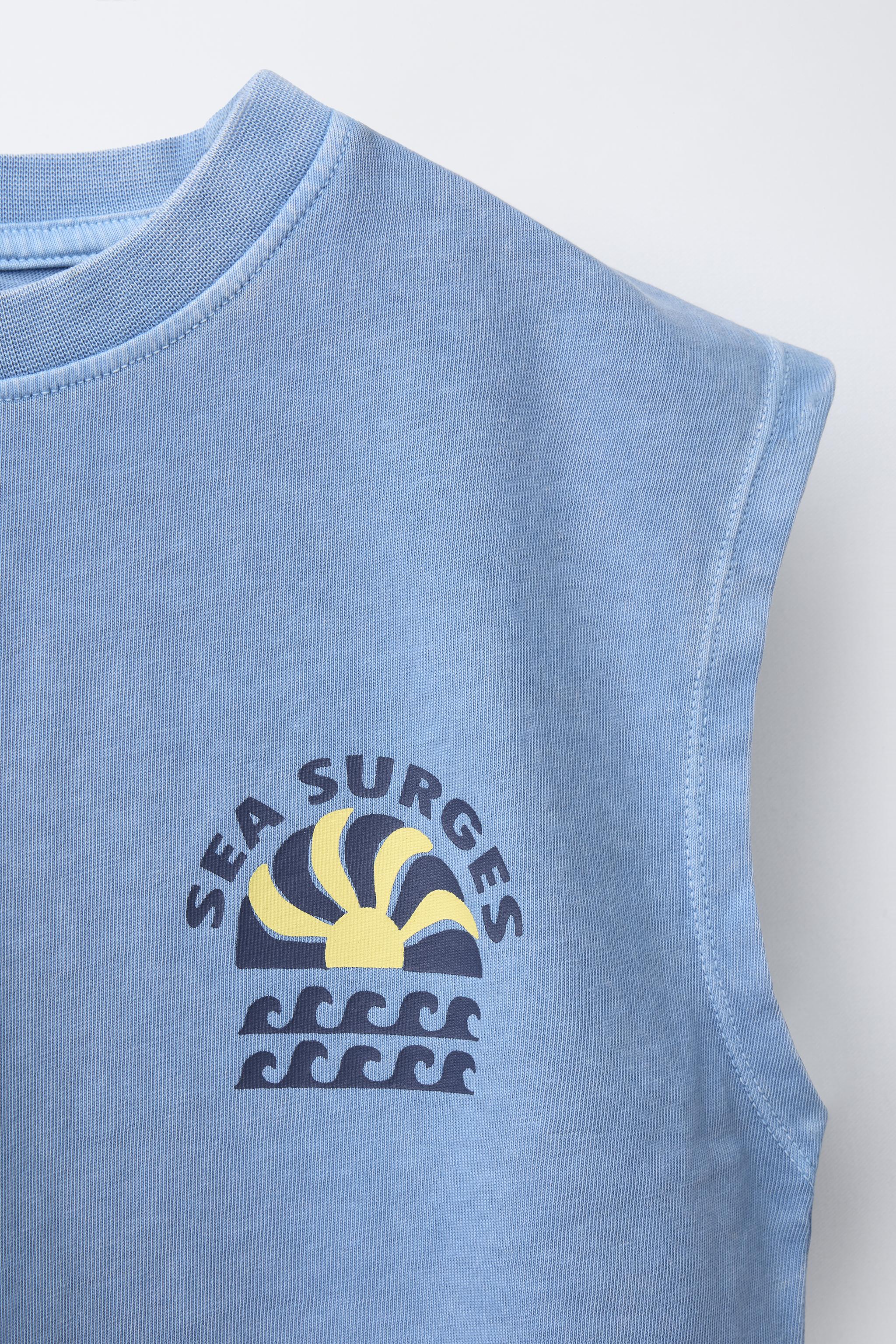 GARMENT DYE SLEEVELESS T-SHIRT AND BERMUDA SET