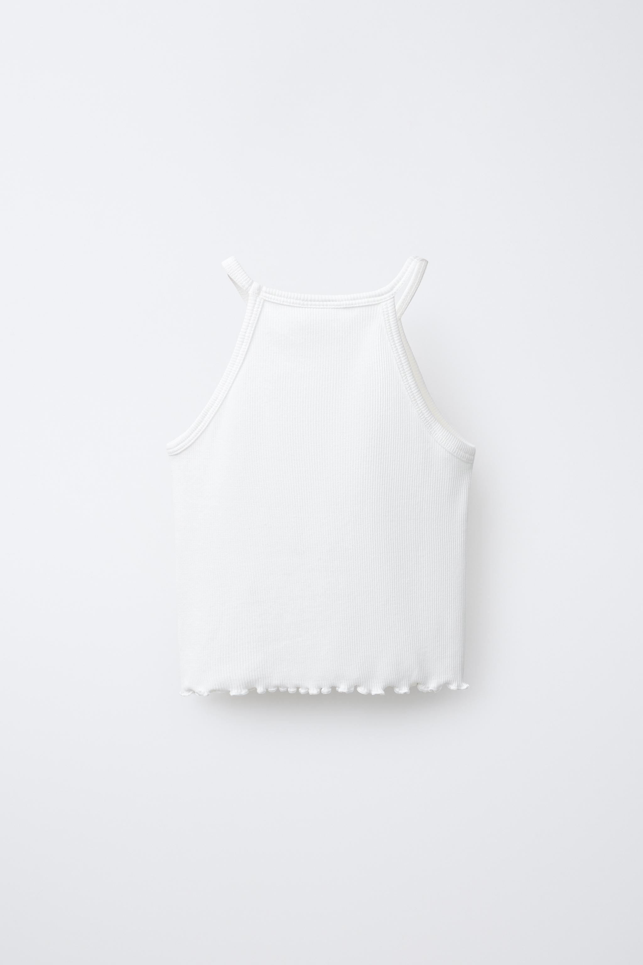 BUTTERFLY AND FLOWER RIBBED TOP