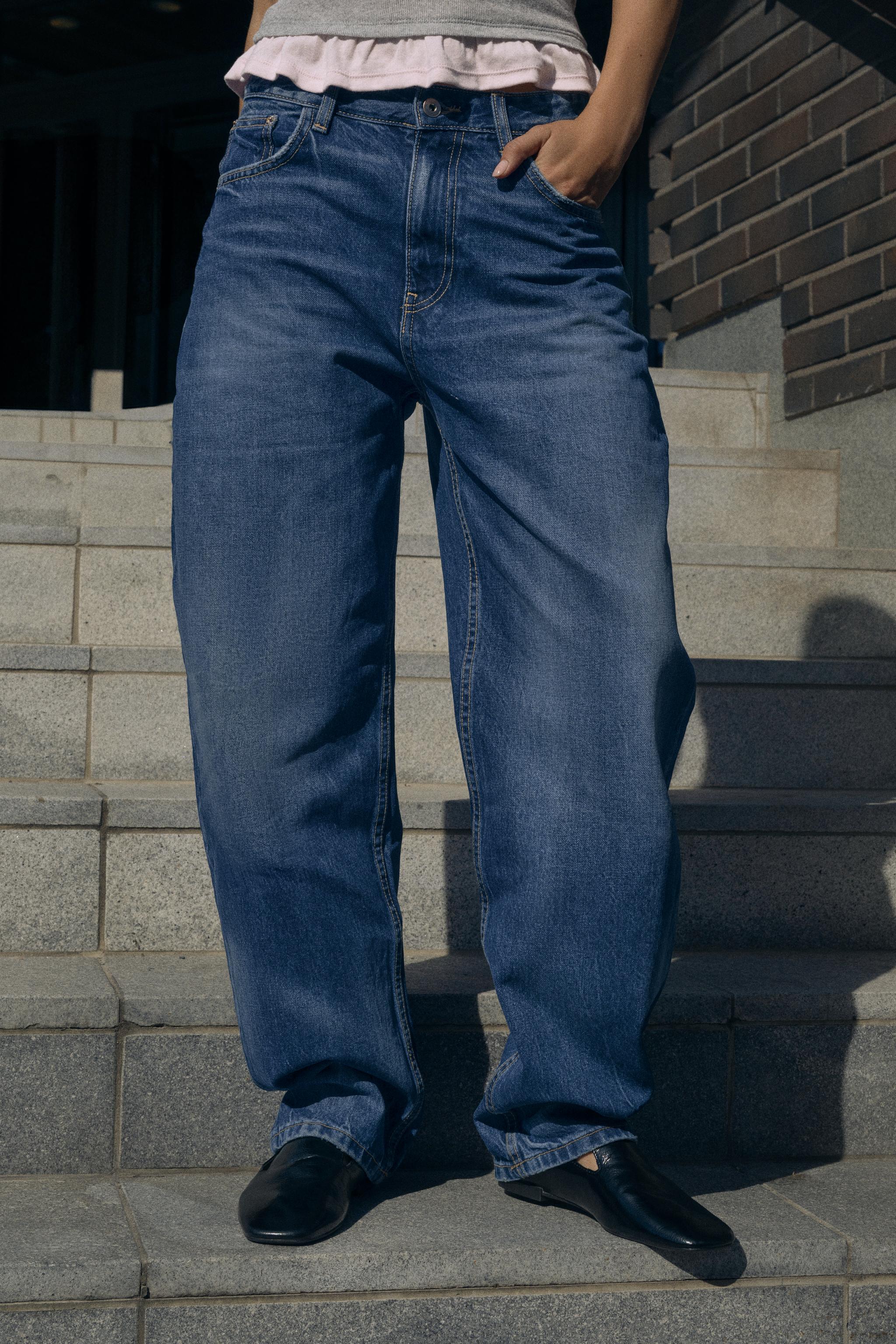 HIGH-WAIST BARREL TRF JEANS