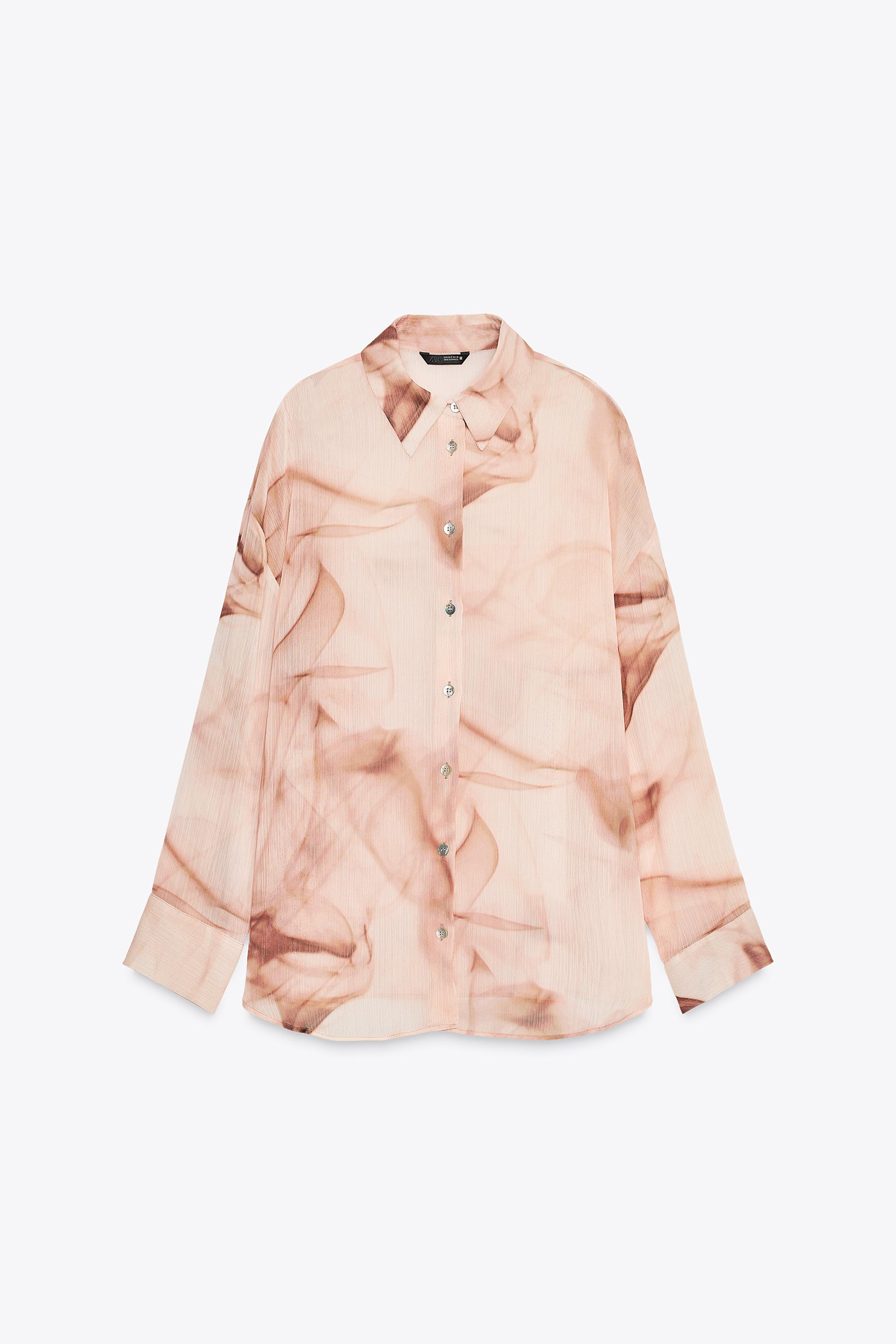 TIE-DYE PRINT COTTON GAUZE BLOUSE