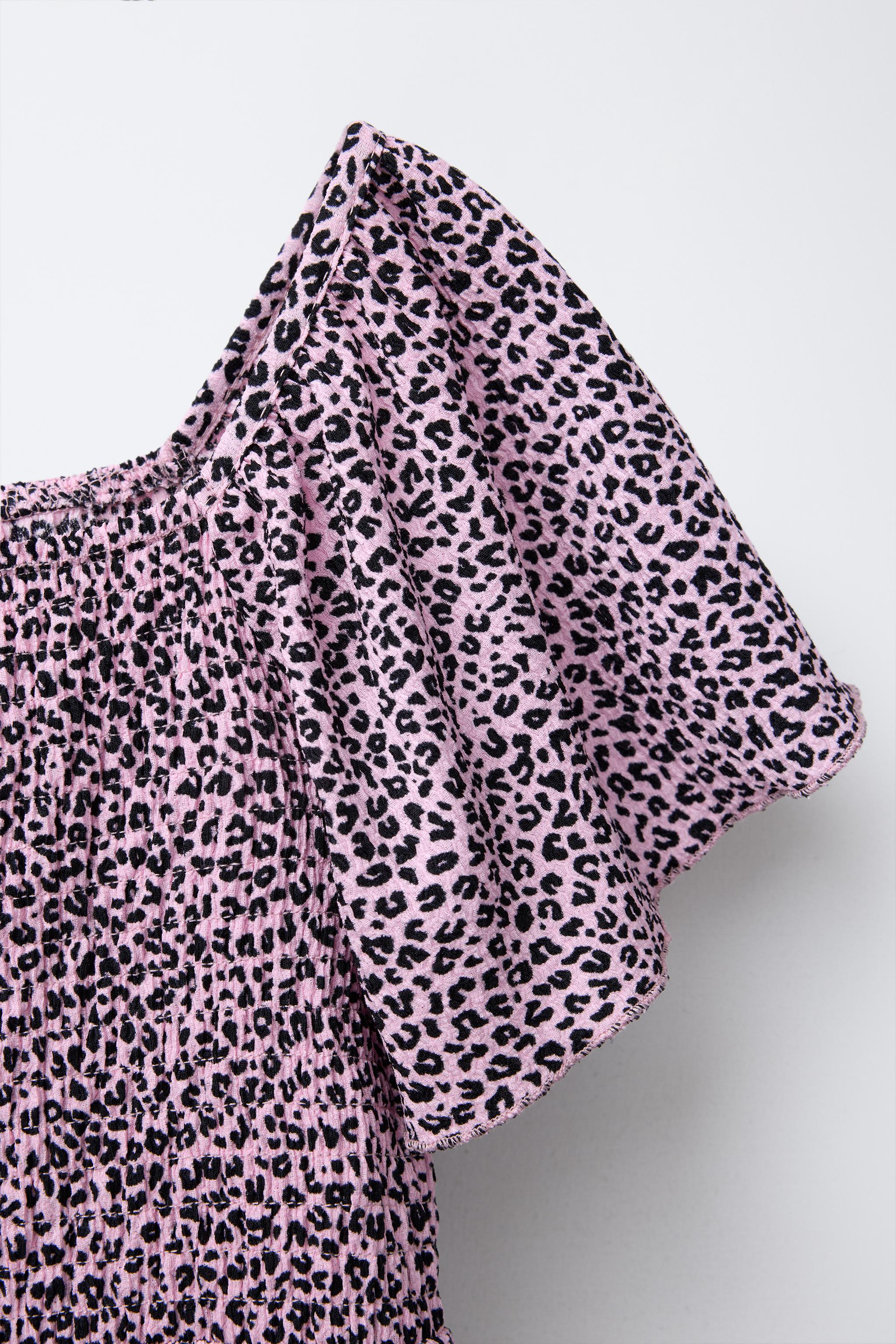 ANIMAL PRINT TEXTURED DRESS