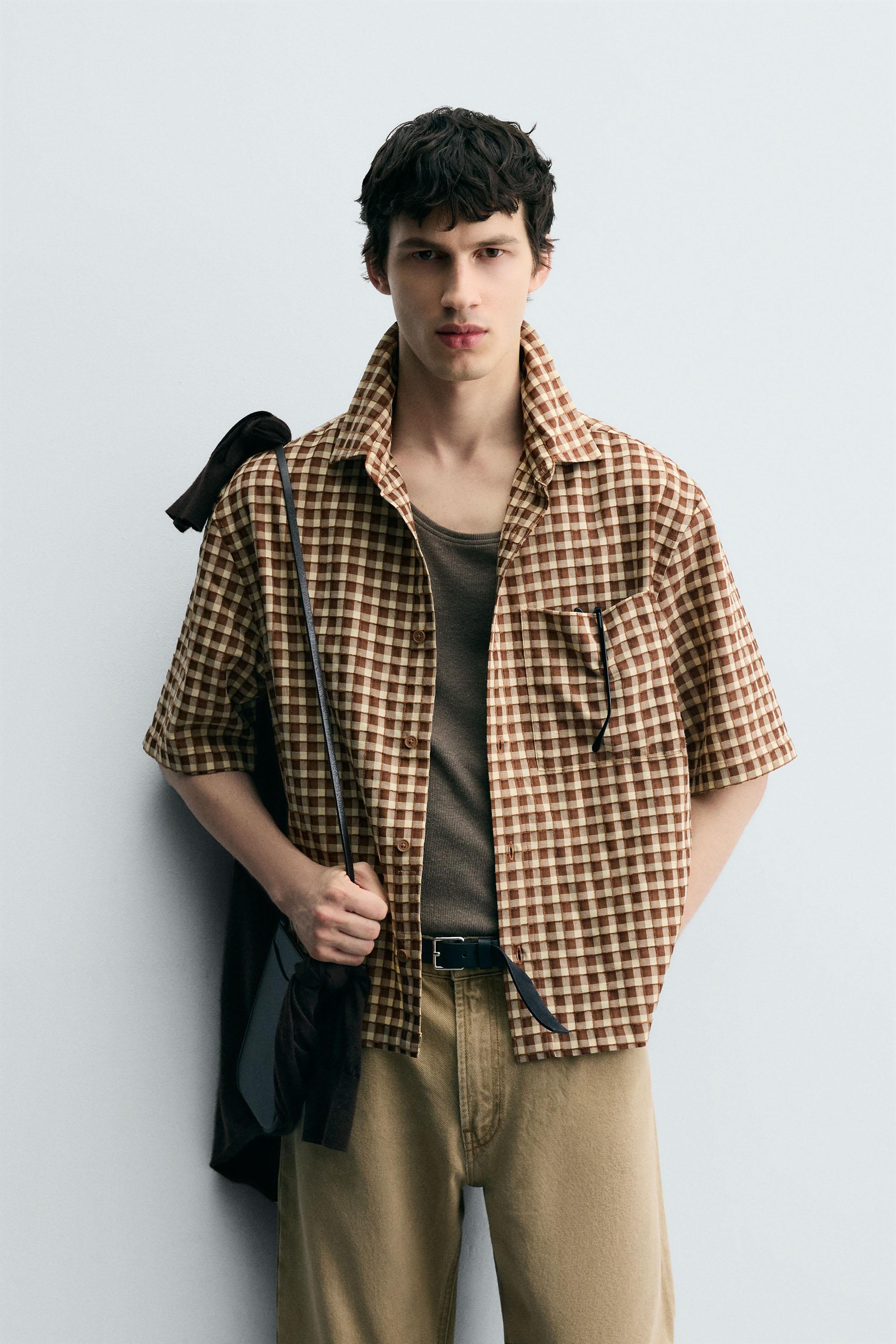 TEXTURED PLAID SHIRT