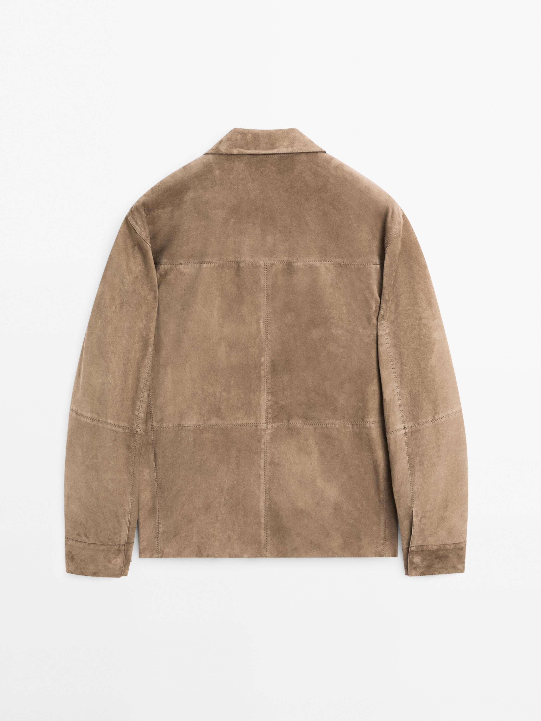 Suede leather overshirt