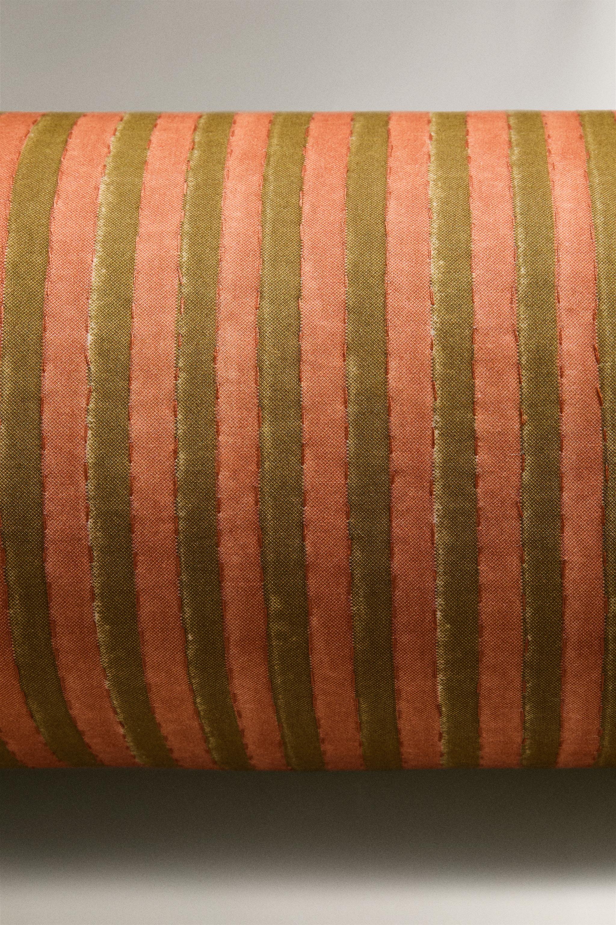 STRIPED CYLINDRICAL CUSHION