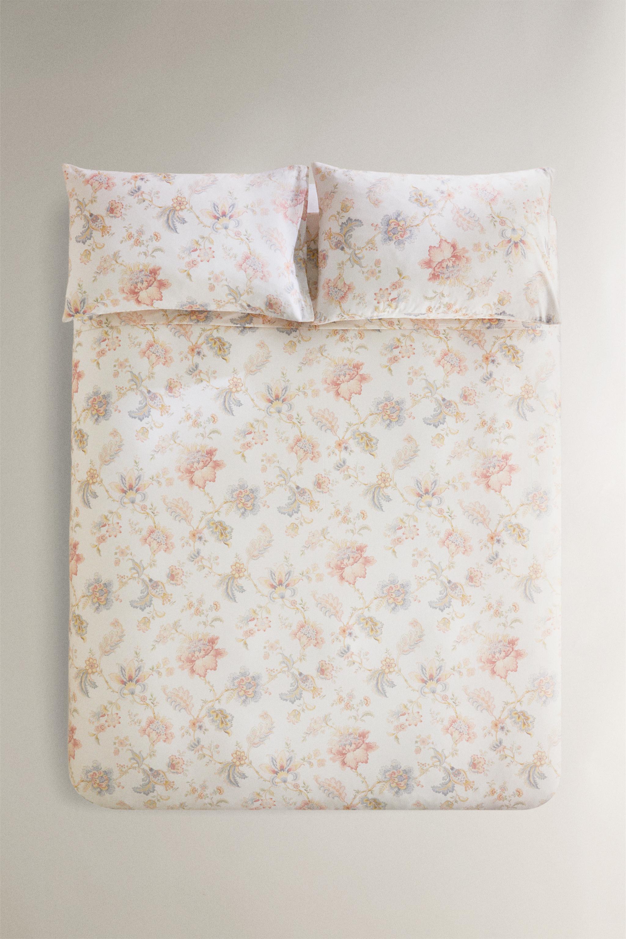 FLORAL PRINT SATEEN DUVET COVER