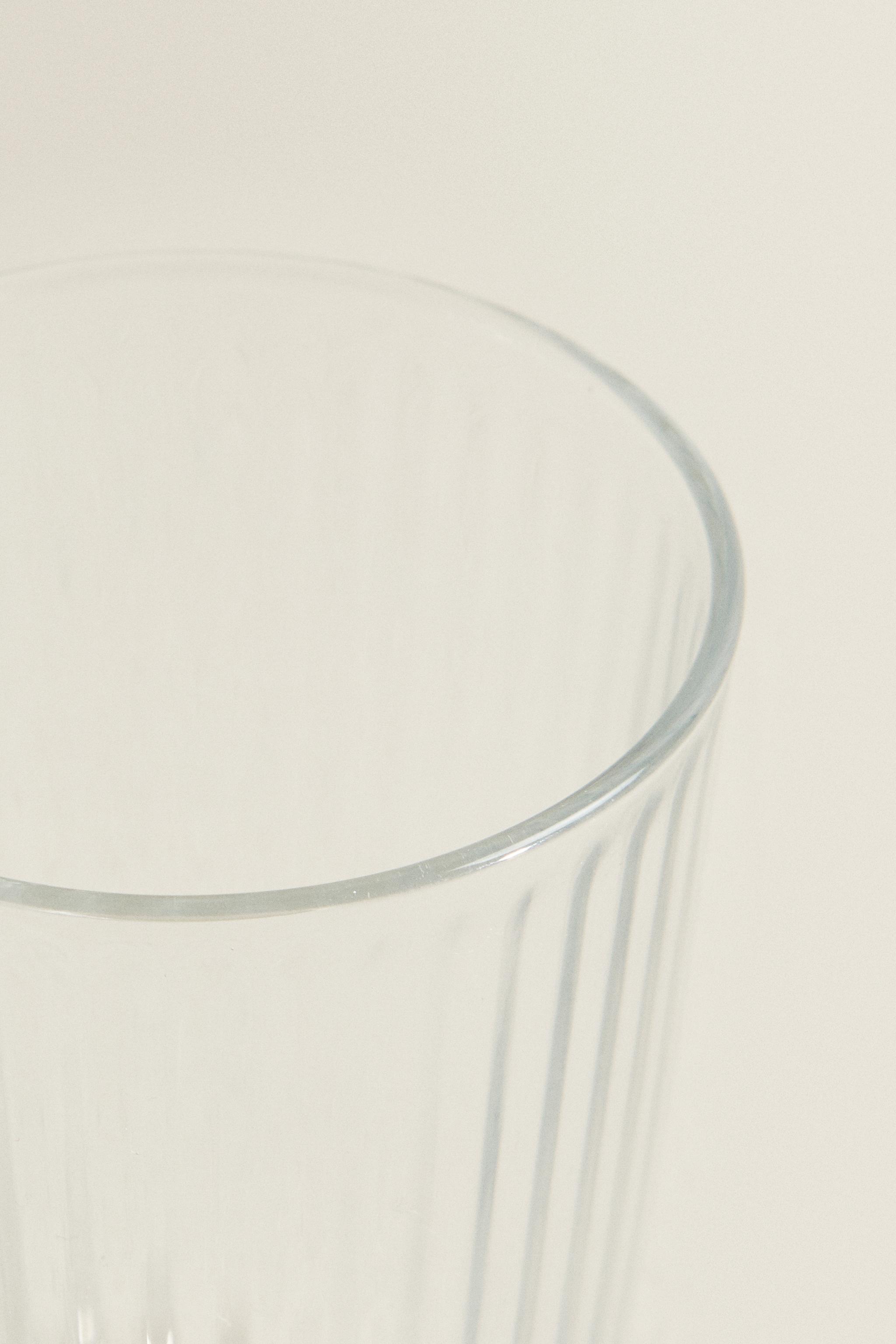 LINE-DESIGN GLASS SOFT DRINK TUMBLER