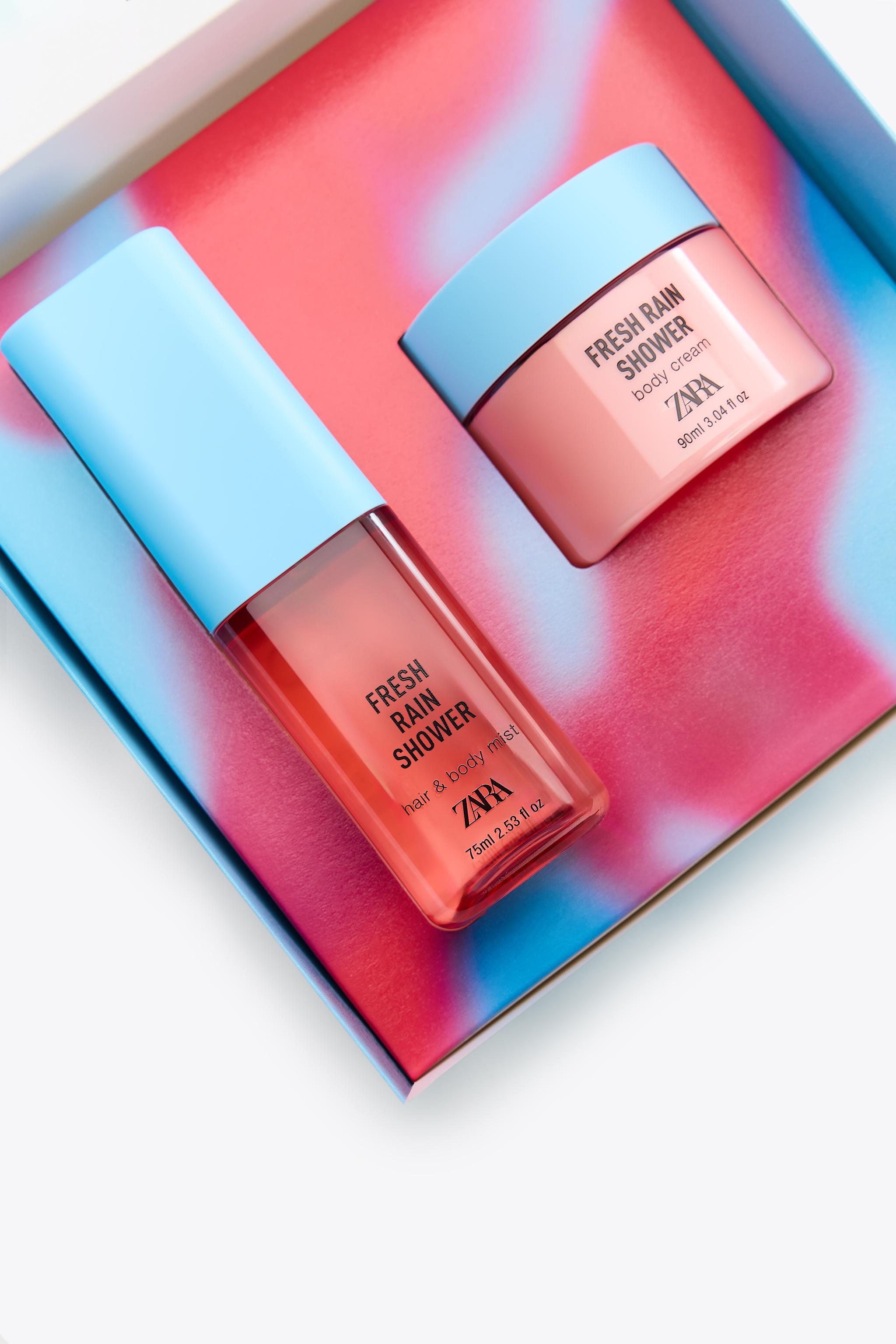 FRESH RAIN SHOWER HAIR & BODY MIST 75ML (2.54 FL.OZ) + BODY CREAM 90ML (3.04 FL.OZ).